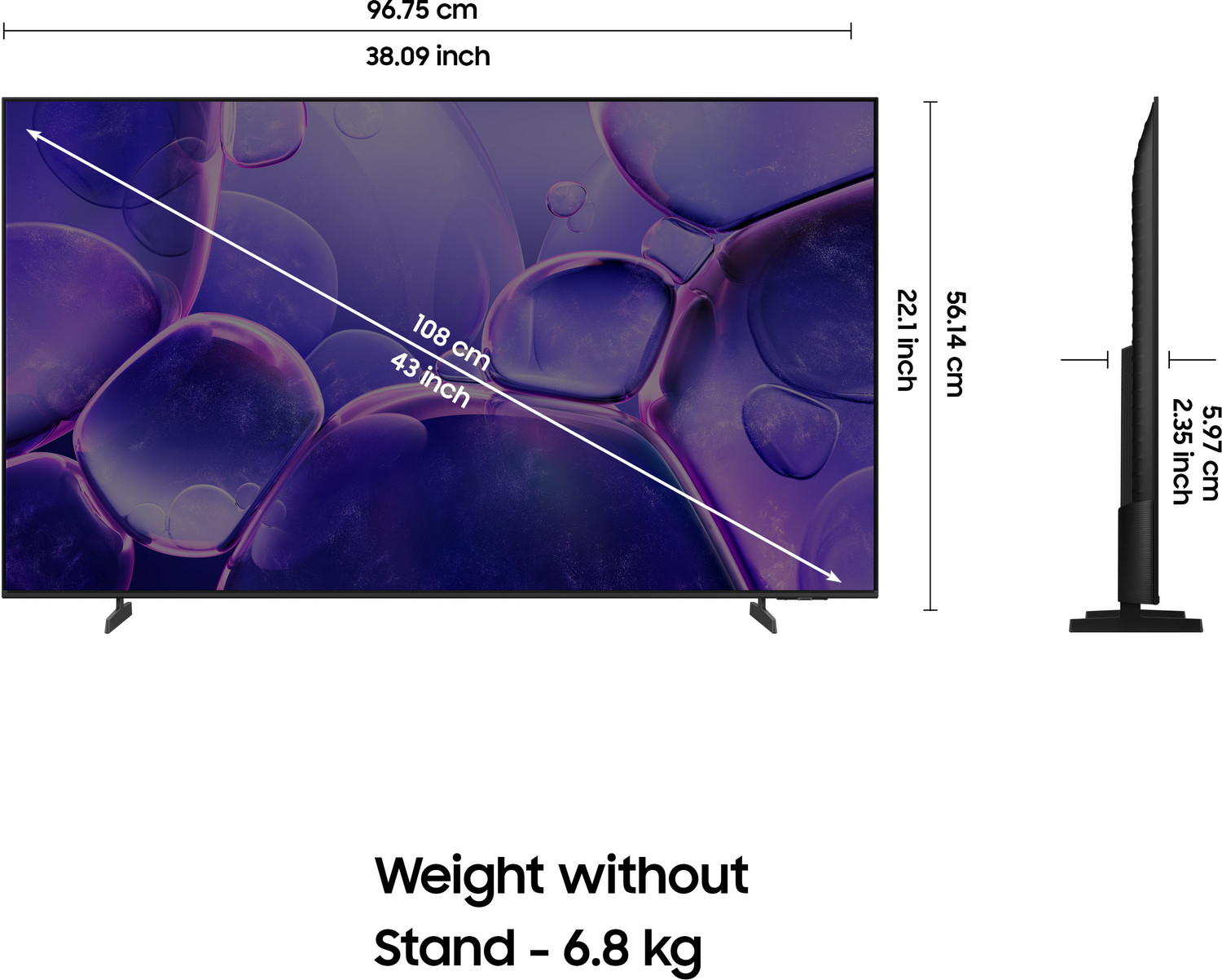 Image of Samsung Crystal 4K 108 cm (43 inch) Ultra HD (4K) LED Smart Tizen TV