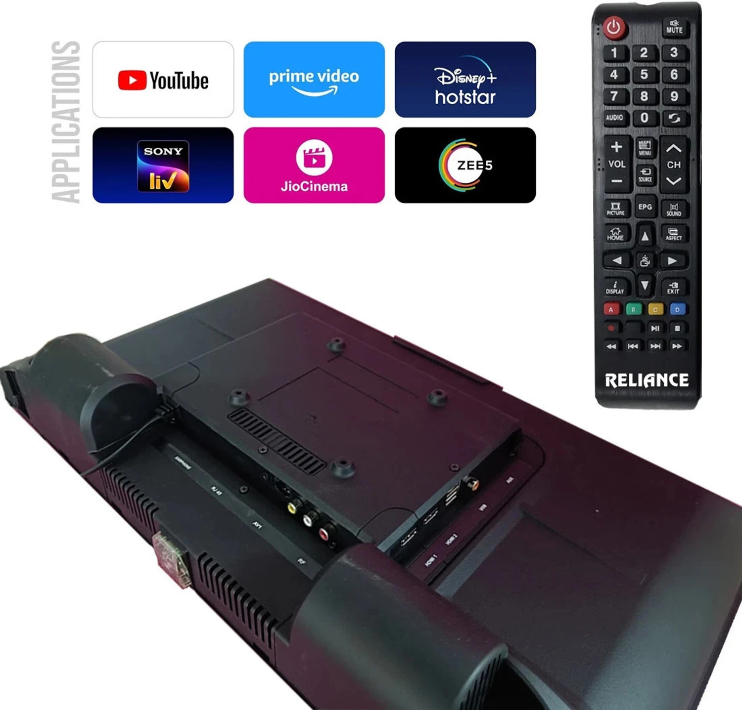 Image of Reliance Jumbo 60 cm (24 inch) HD Ready LED Smart Android TV with A+ & Full HD Support Display, Frameless Design and 20 Watts Sound