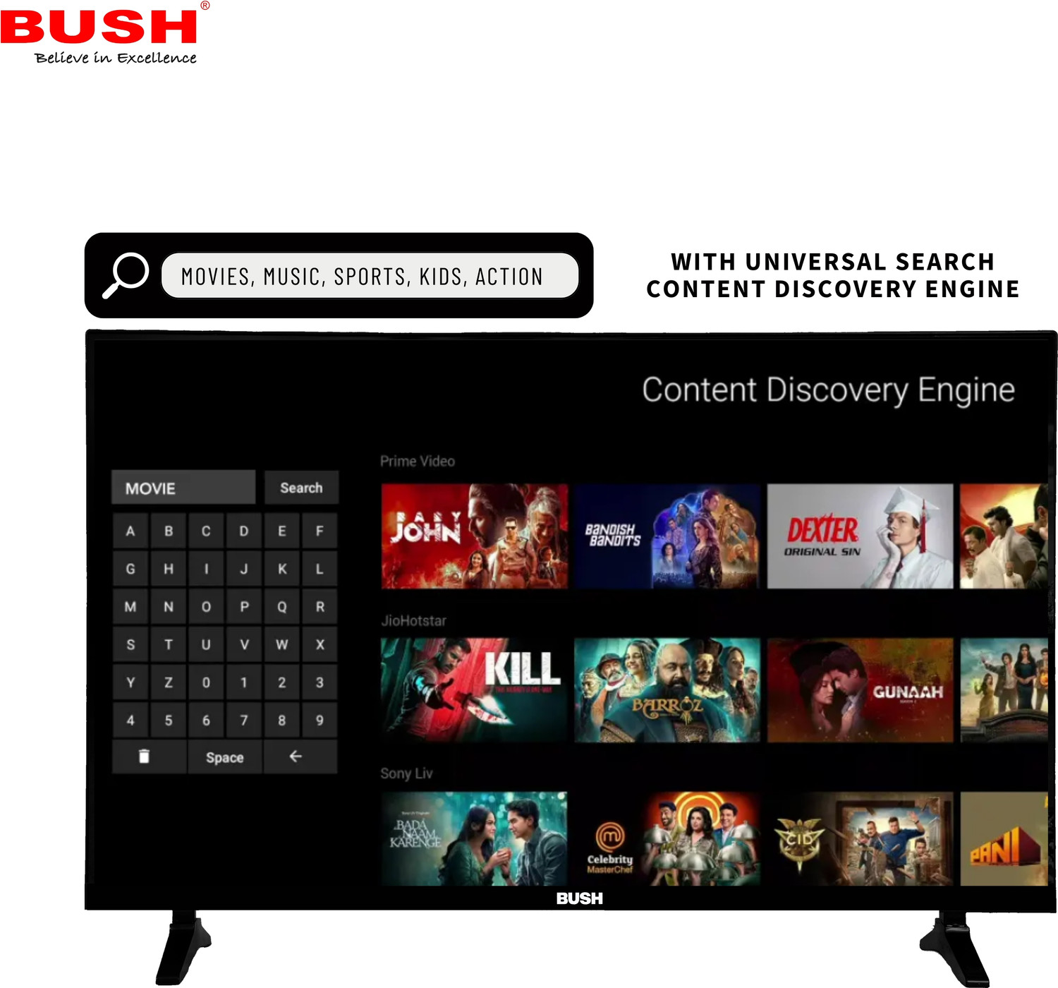 Image of Bush 80 cm (32 inch) HD Ready LED Smart Android Based TV