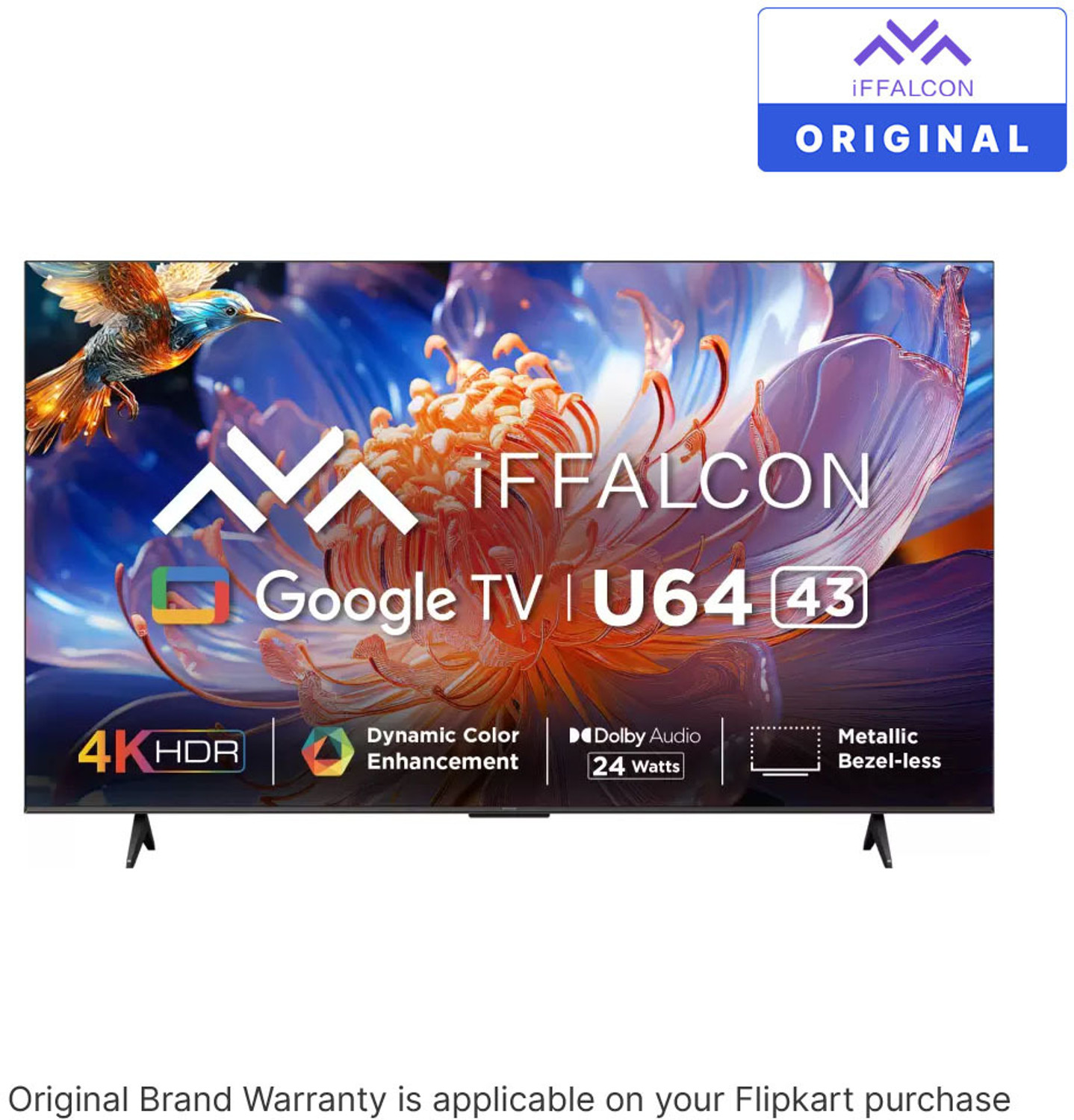 Image of iFFALCON U64 108 cm (43 inch) Ultra HD (4K) LED Smart Google TV with 24W Audio, HDR10