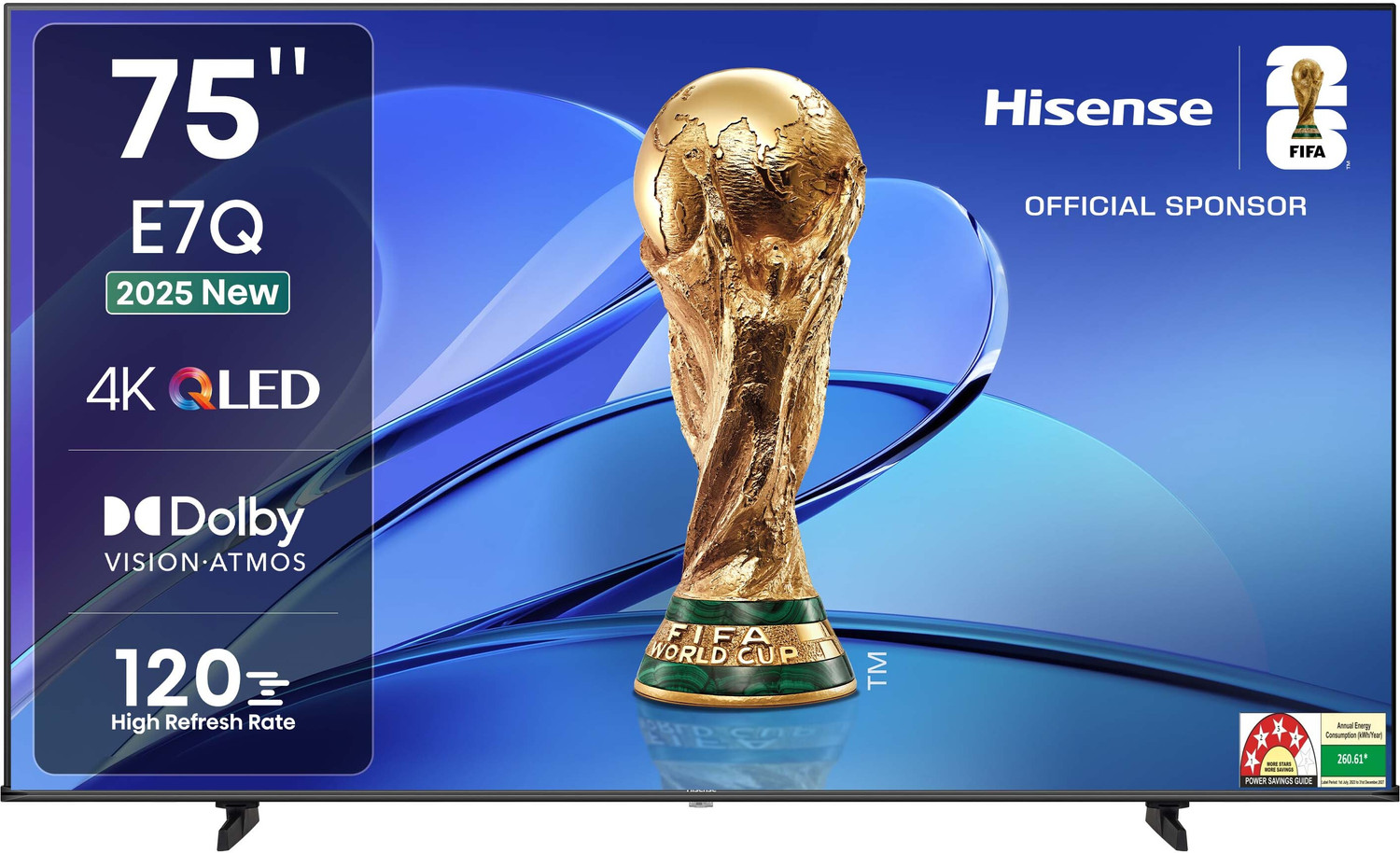 Image of Hisense 75E7Q 189 cm (75 inch) QLED Ultra HD (4K) Smart VIDAA TV with Dolby Vision Atmos, 120 High Refresh Rate, AI 4K Upscaler