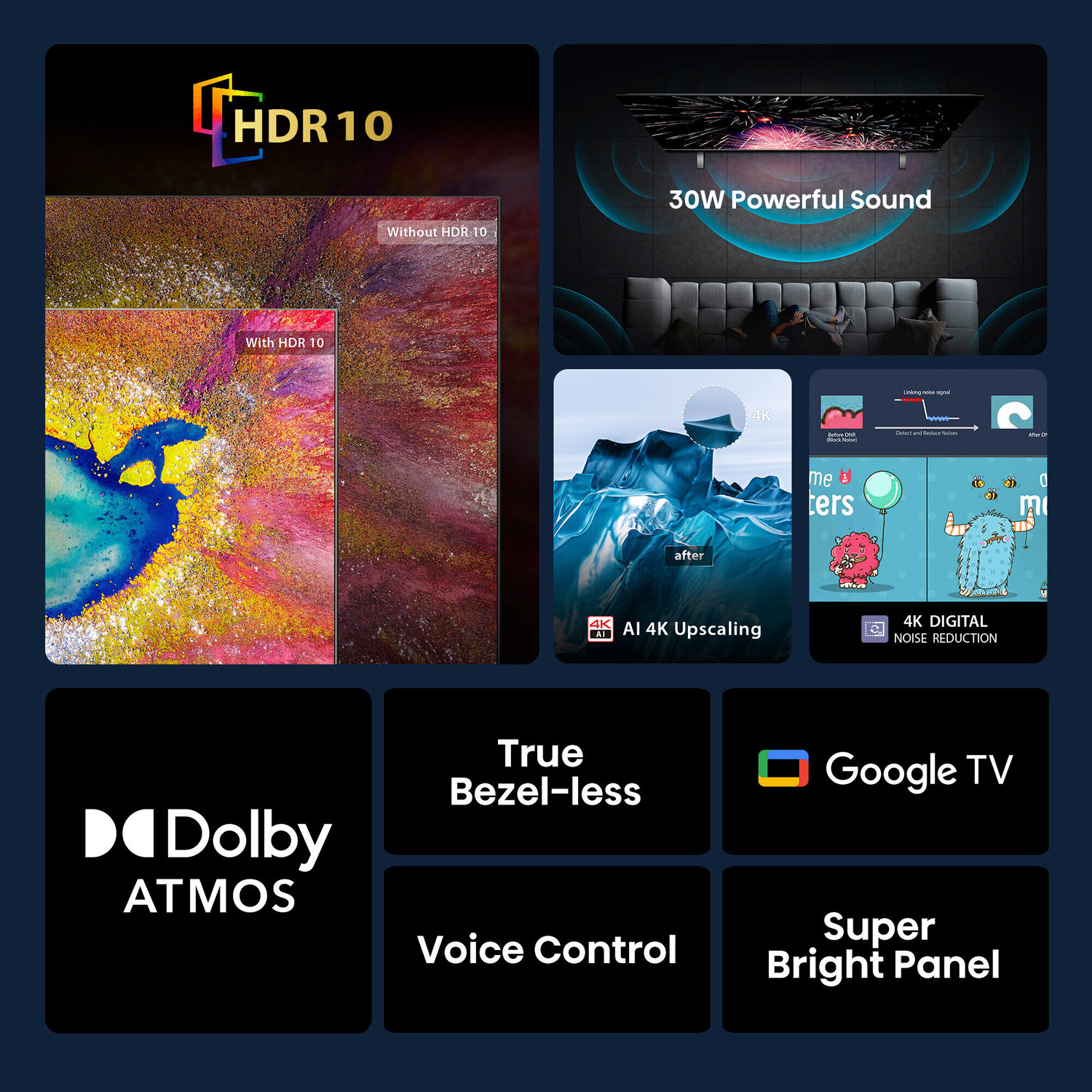 Image of TOSHIBA 139 cm (55 inch) Ultra HD (4K) LED Smart Google TV with Dolby Atmos, 30W Powerful Sound, HDR 10