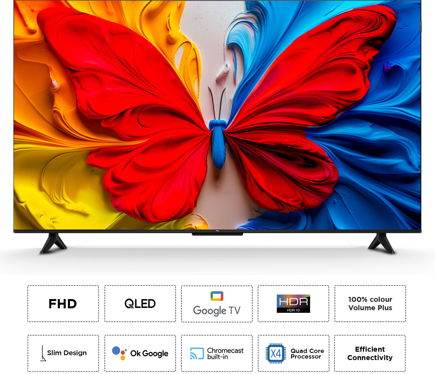 Image of TCL S5K 108 cm (43 inch) QLED Full HD Smart Google TV with 100% Color Volume Plus , 28W Dolby Audio , Google Assitant , Chromecast built-in , Metallic Bezel-less , Slim Design