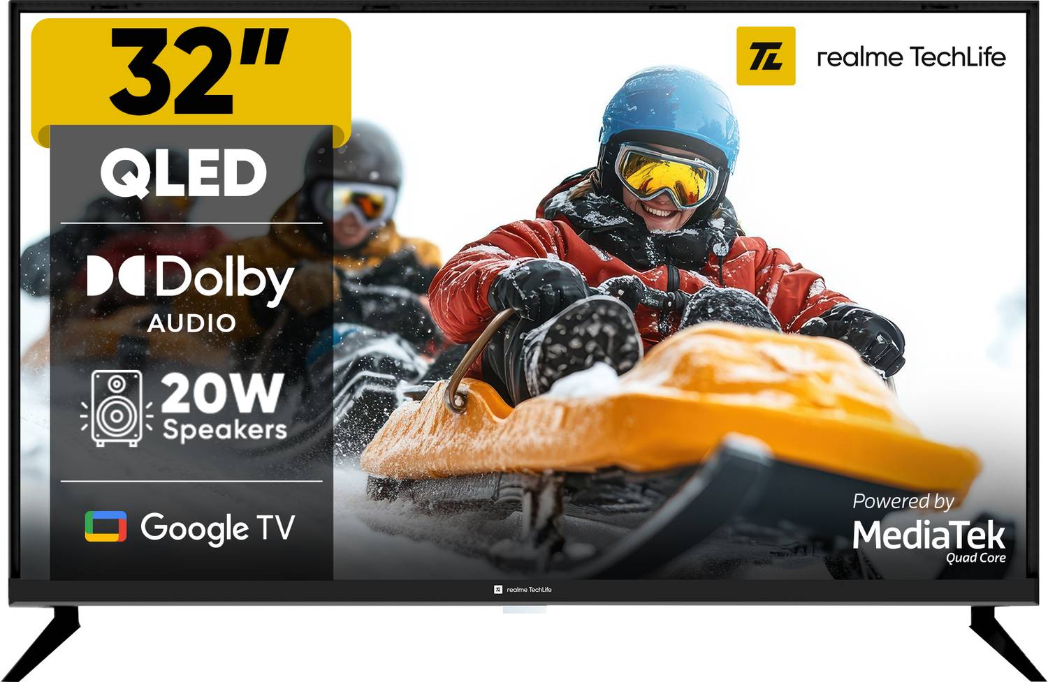 realme TechLife 32 inch QLED HD Ready Smart Google TV 2026 - Image 1