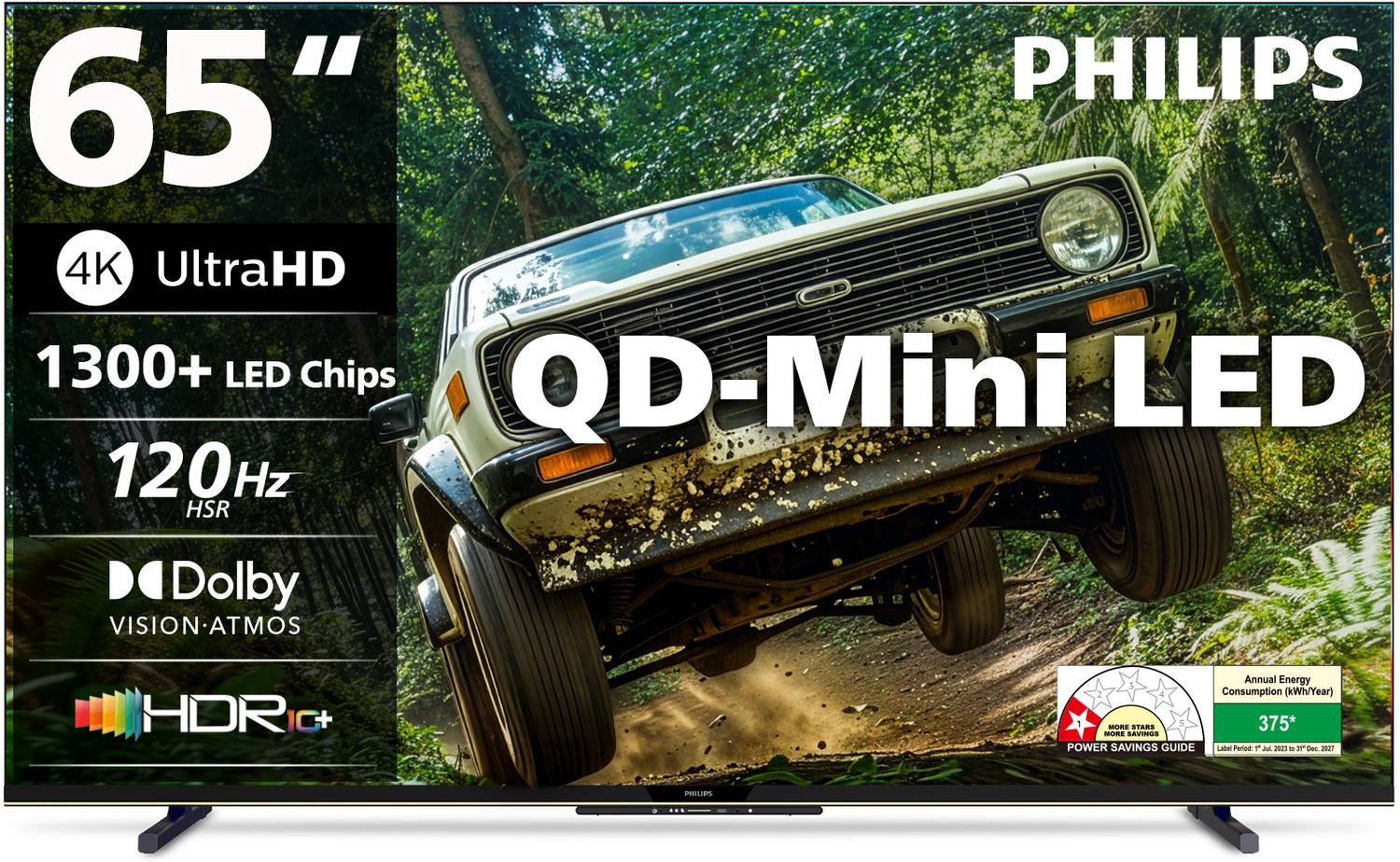 PHILIPS 164 cm (65 inch) Ultra HD (4K) Mini LED Smart Google TV 2