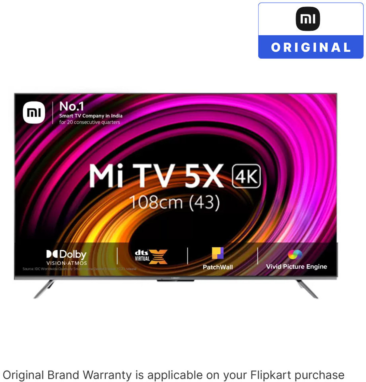 Image of XIAOMI by Mi 5X 108 cm (43 inch) Ultra HD (4K) LED Smart Android TV with 4K Dolby Vision | HDR10+ |,Dolby Atmos | DTS-HD | Vivid Picture Engine 2 with Adaptive Brightness