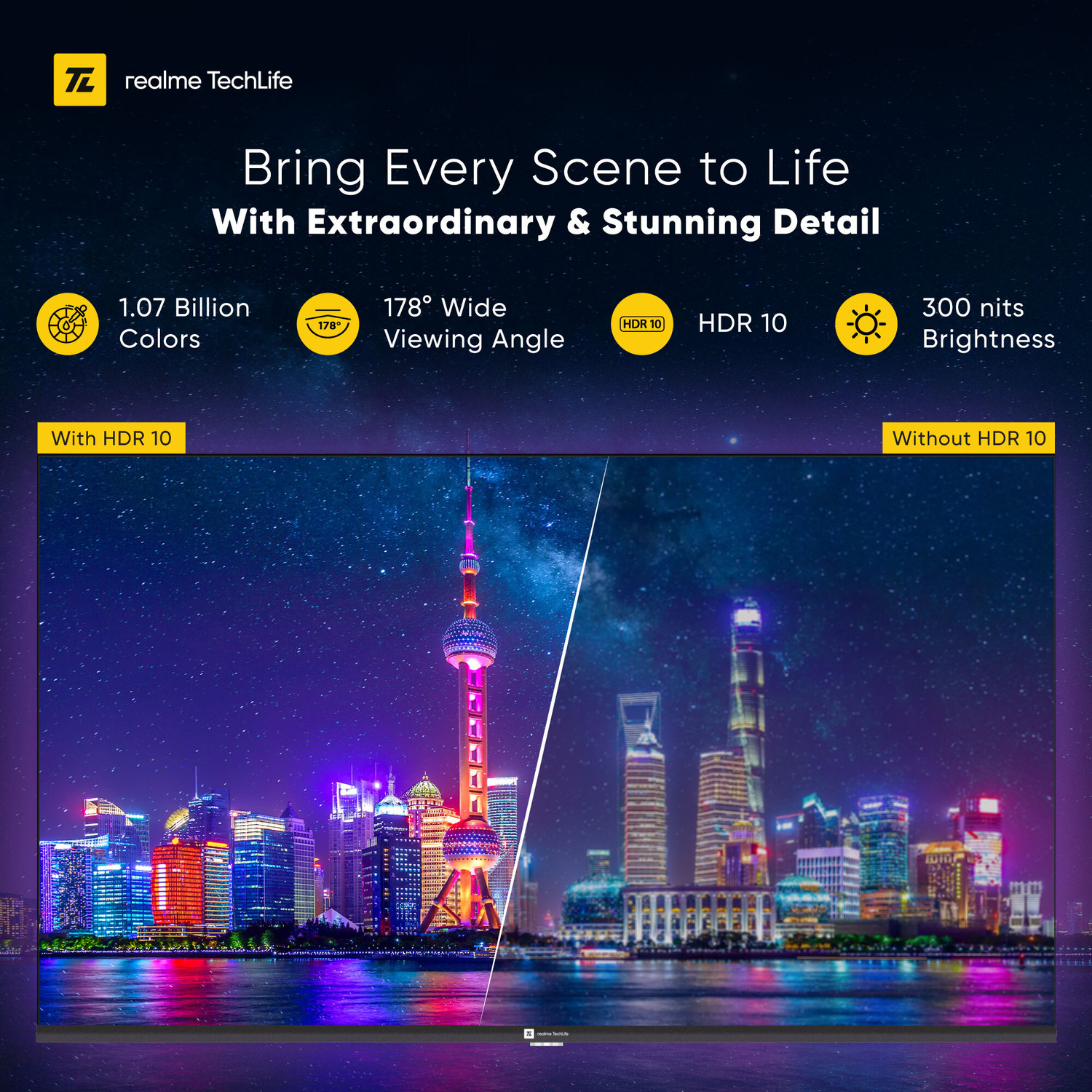 Image of realme TechLife 80 cm (32 inch) QLED HD Ready Smart Google TV with 5.0 OS, Dolby Audio, and Downfiring speaker