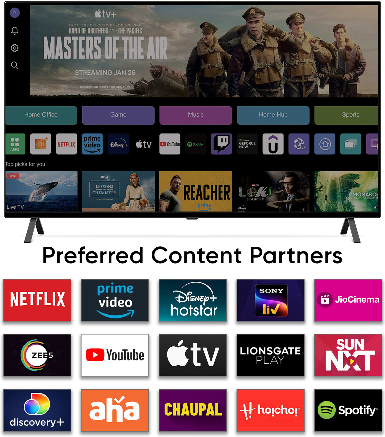Image of LG OLED A3 139 cm (55 inch) OLED Ultra HD (4K) Smart WebOS TV with AI Processor 4K Gen6, AI Piz Refresh Rate, Game Optimizer, Magic Remote Control, 5-Year Guaranteed with New OS Experience