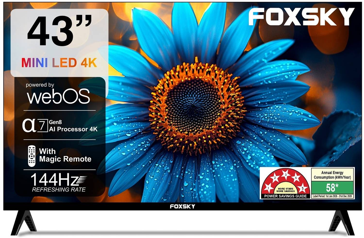 Foxsky 109 cm (43 inch) Ultra HD (4K) Mini LED Smart WebOS TV 202