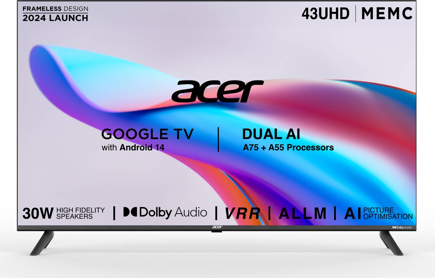 Acer Advanced I Series 108 cm (43 inch) Ultra HD (4K) LED Smart Google TV 2023 Edition with Dolby Vision-Atmos, 30W Sound Output