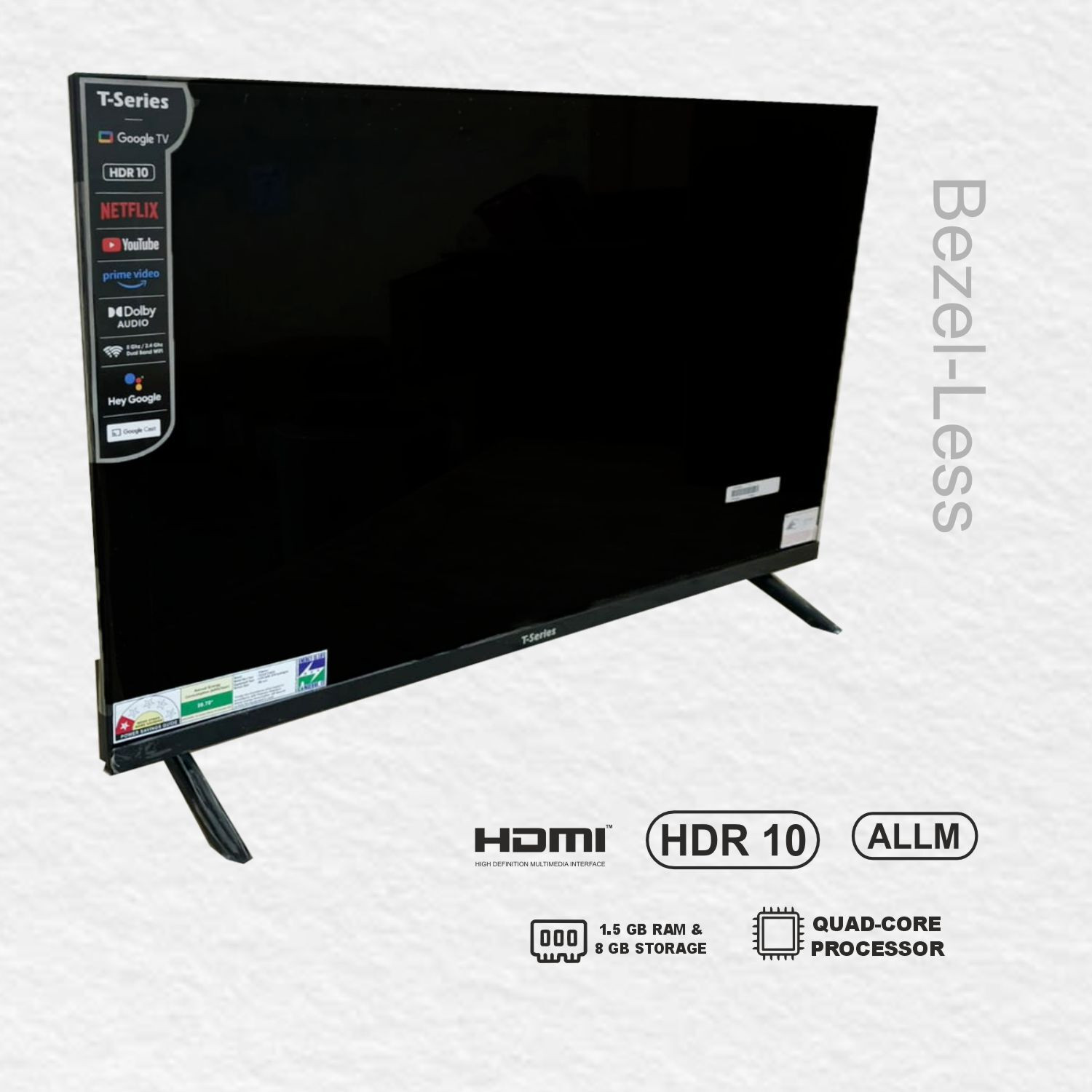 Image of T-Series 80 cm (32 inch) QLED HD Ready Smart Google TV 2024 Edition with Fare-field Voice Search (OK Google)