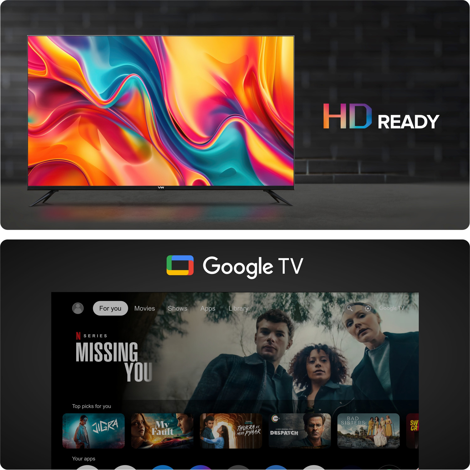 Image of VW 80 cm (32 inch) QLED HD Ready Smart Google TV