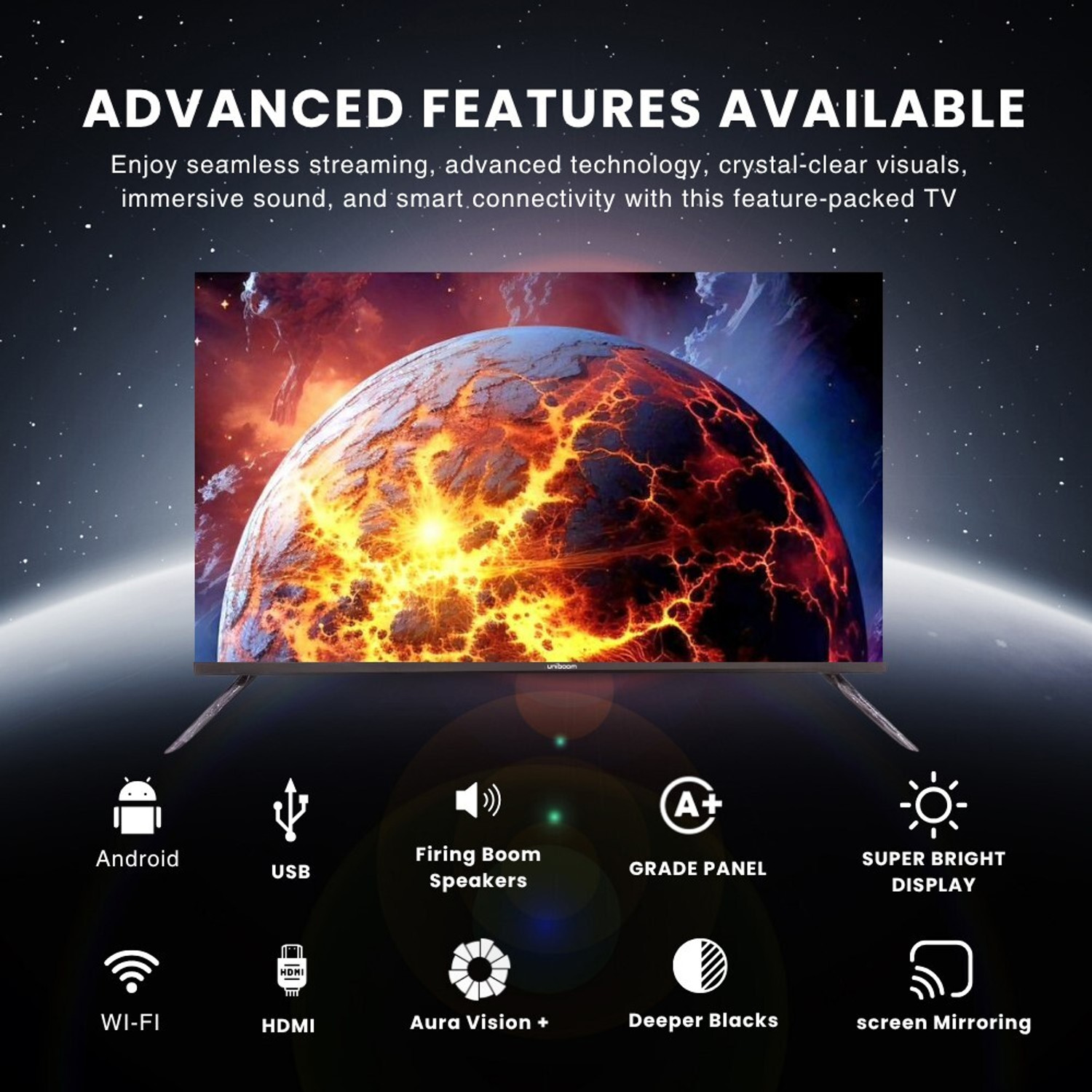 Image of Uniboom 108 cm (43 inch) QLED Full HD Smart Android TV 2026 Edition