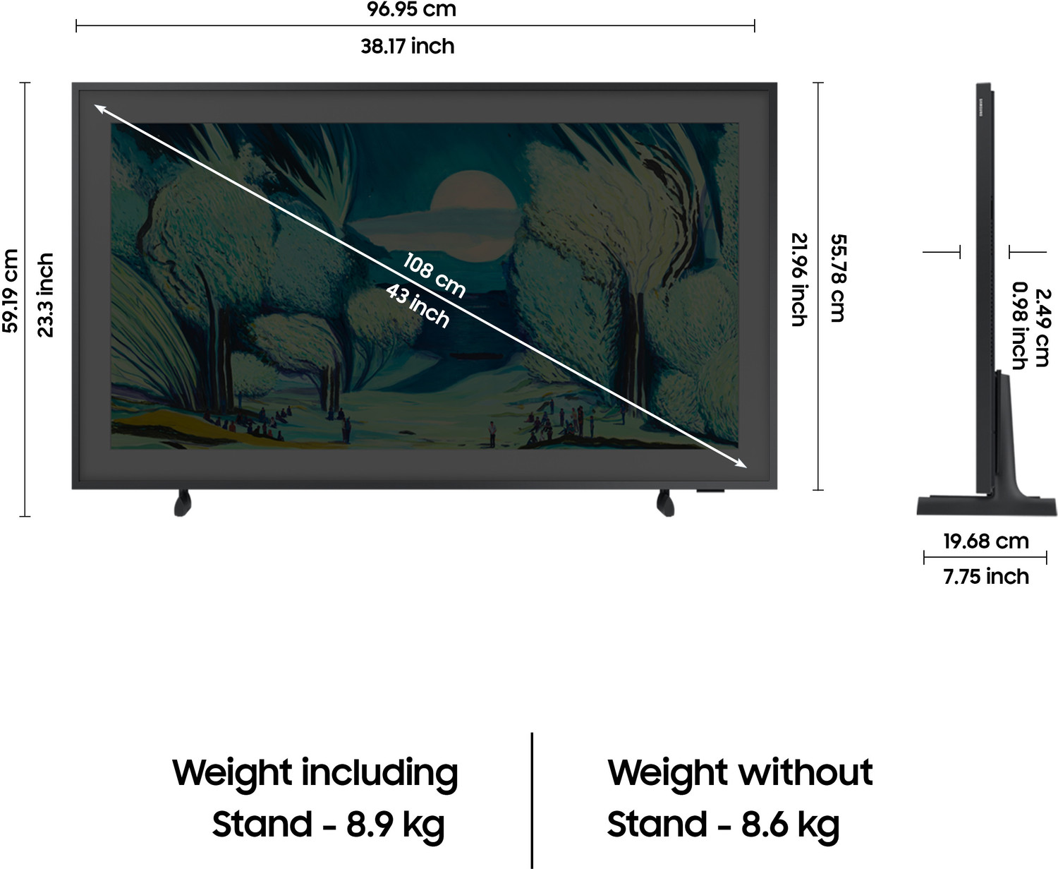 Image of Samsung The Frame Series 108 cm (43 inch) QLED Ultra HD (4K) Smart Tizen TV
