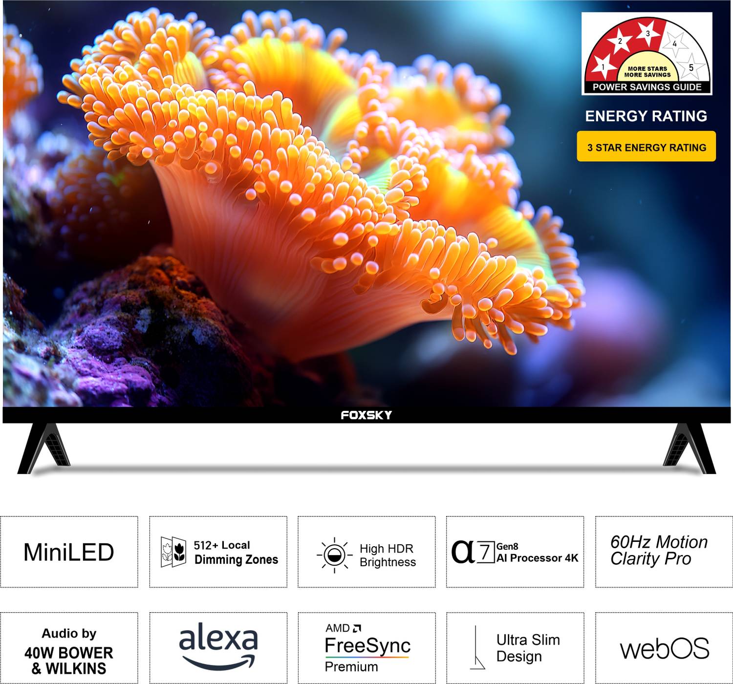 Foxsky 43 inch 4K Mini LED Smart WebOS TV 2026 - Image 2