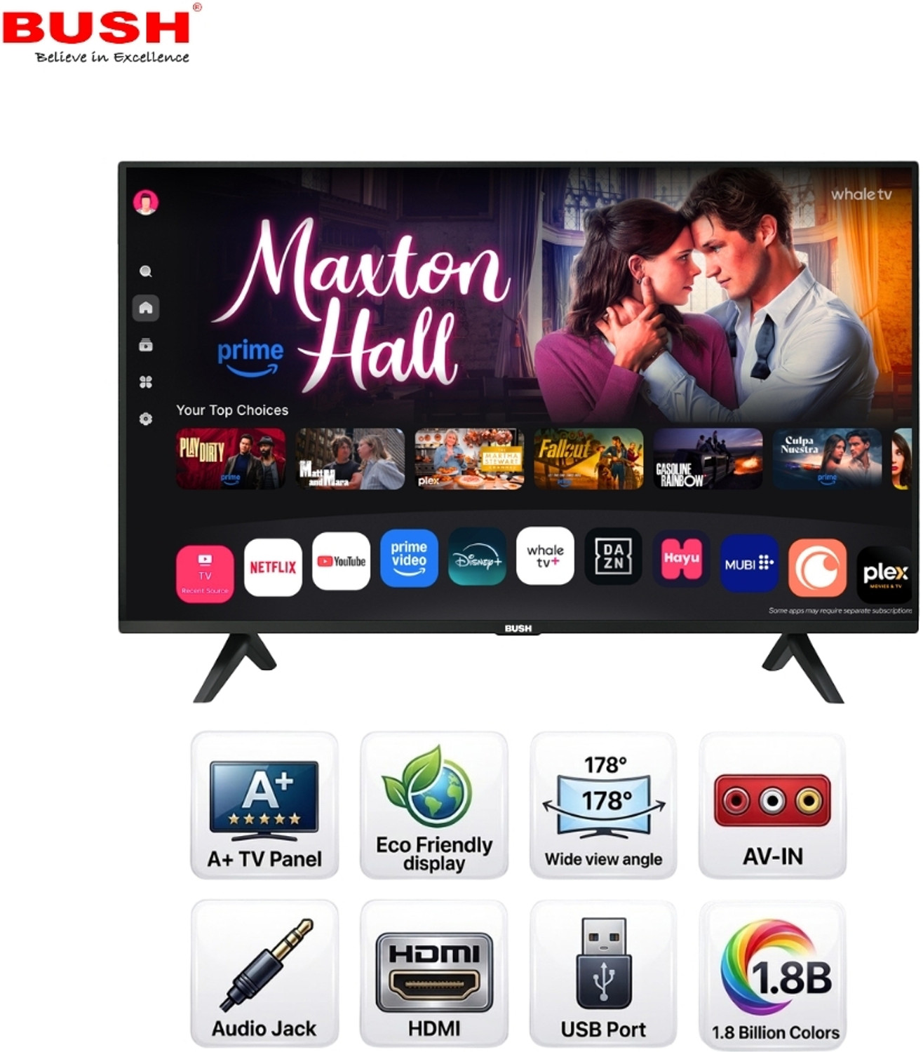 Image of Bush 140 cm (55 inch) Ultra HD (4K) LED Smart Android Based TV