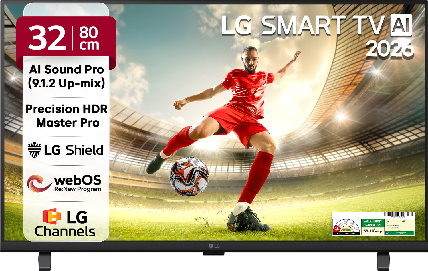 Image of LG AI LB65 80 cm (32 inch) Full HD LED Smart WebOS TV 2026 Edition with Alpha5 AI Processor Gen9, HDR10 Pro, AI Magic Remote Compatible, AI Sound Pro (Virtual 9.1.2 Up-mix), 60 Hz Refresh Rate 5 YearsOS upgrade, Secured by LG Shield, LG Channels