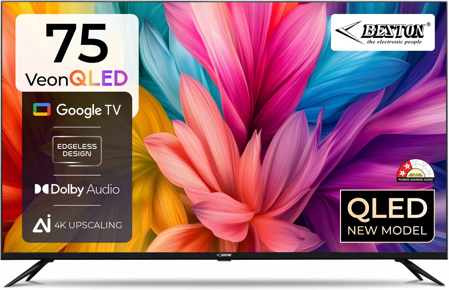 BESTON 189 cm (75 inch) QLED Ultra HD (4K) Smart Google TV