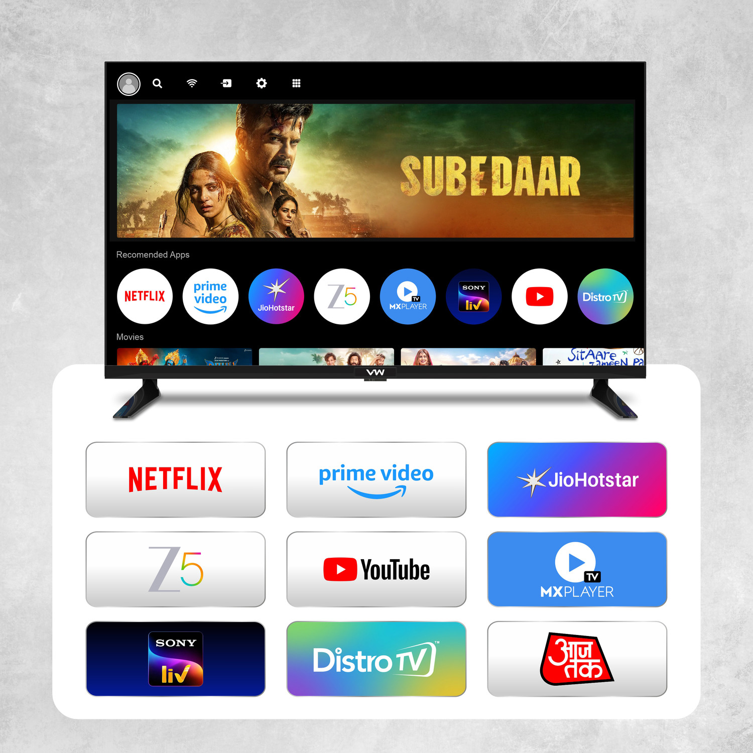 Image of VW 109 cm (43 inch) QLED Full HD Smart Android TV