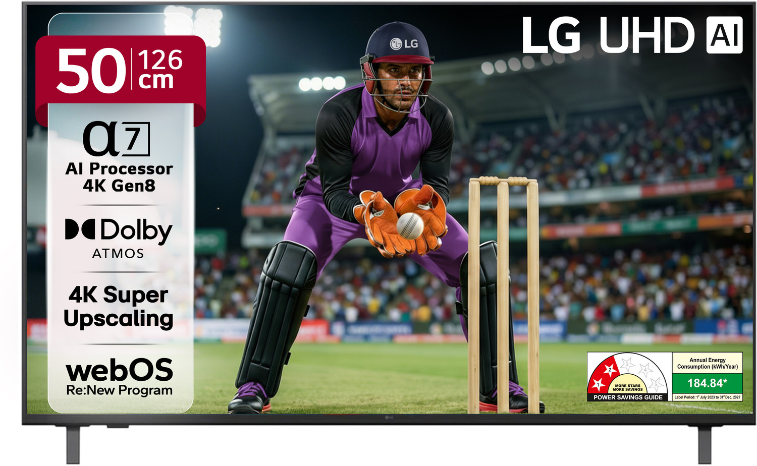 Image of LG AI TV UA8200 126 cm (50 inch) Ultra HD (4K) LED Smart WebOS TV with Alpha7 AI Processor 4K Gen8 | 4K Super Upscaling | AI Picture Pro | 4K Expression Enhancer | NEW AI Magic Remote Compatible | AI Search with MS Copilot | AI Sound Pro (9.1.2 ch) | Dolby Atmos | Chromecast Built-in