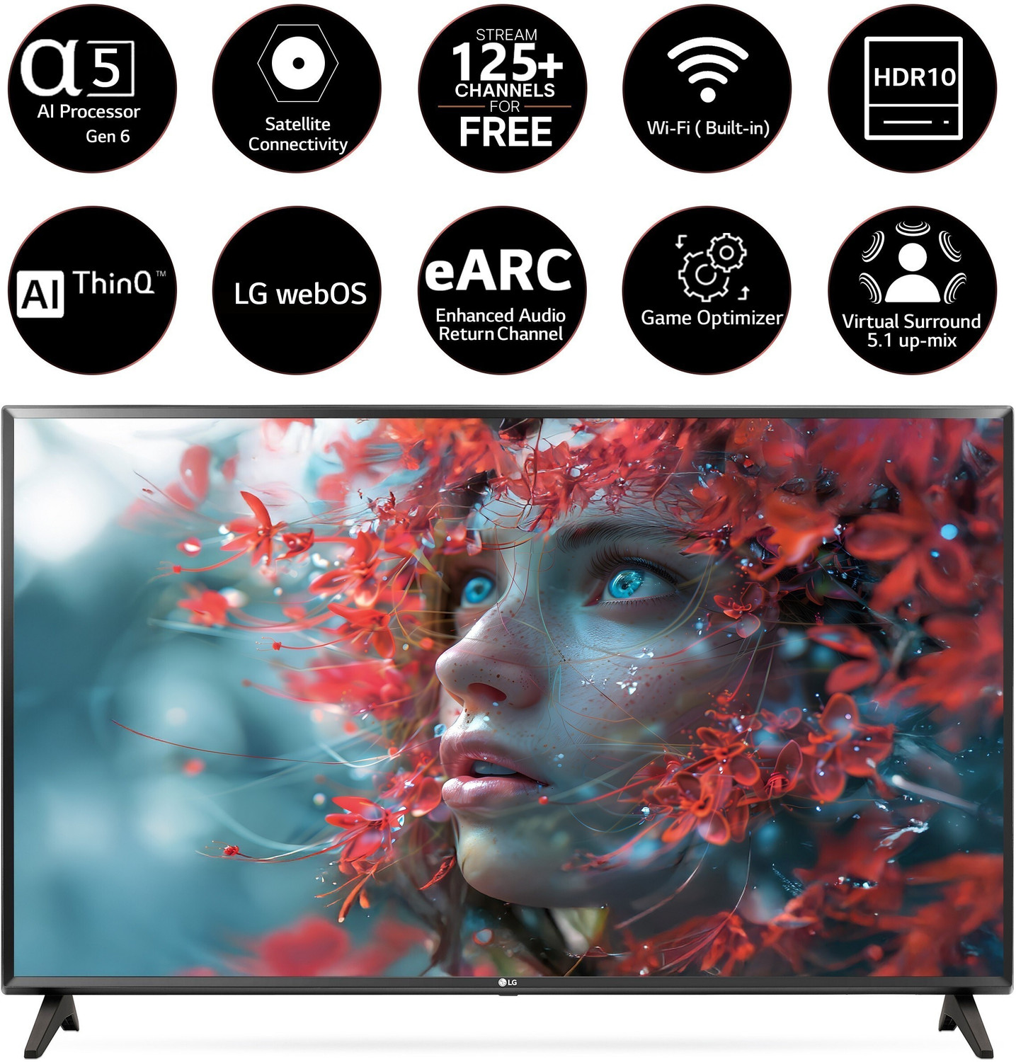 Image of LG LR570 80 cm (32 inch) HD Ready LED Smart WebOS TV with Alpha5 Gen 6 AI Processor 125+ Free LG Channels AI Brightness Control AI Sound (Virtual Surround 5.1 Up-mix) FTA Satellite Port Magic Remote Compatible 60Hz Refresh Rate Alexa Built In Works with Hey Google