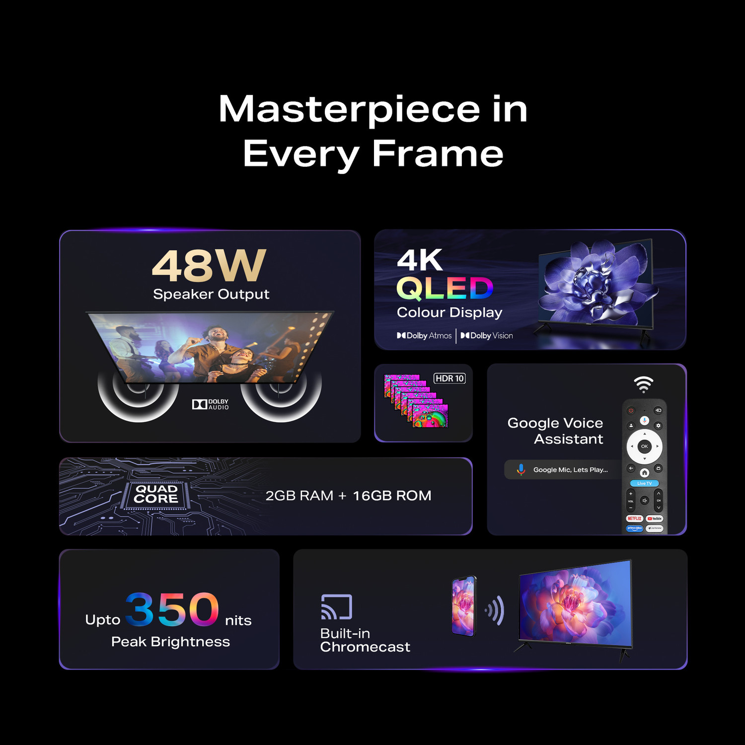 Image of Infinix 65GU2Q 165 cm (65 inch) QLED Ultra HD (4K) Smart Google TV with Netflix|Youtube|Prime Video|Zee5|SonyLIV|MX Player