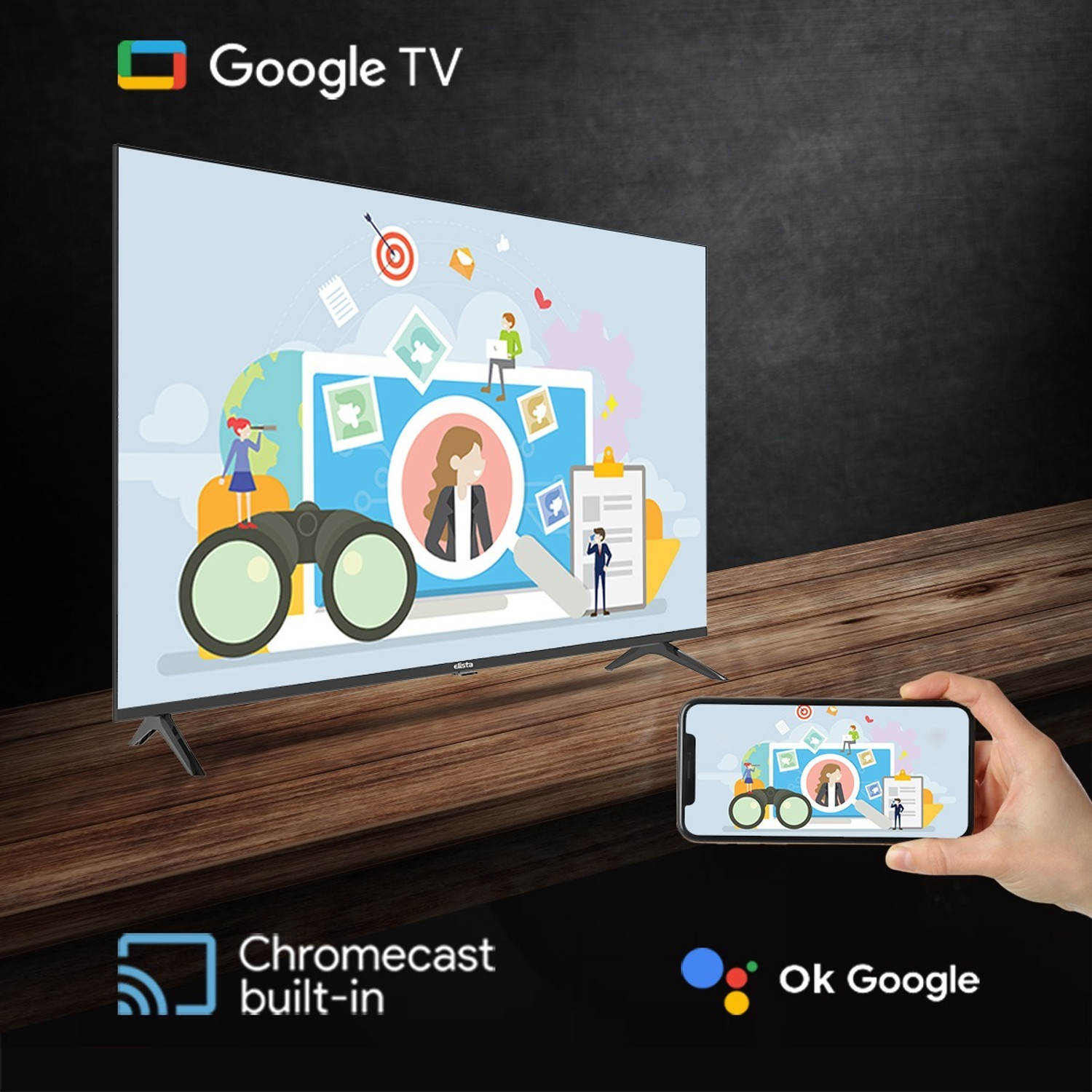 Image of Elista 126 cm (50 inch) Ultra HD (4K) LED Smart Google TV 2025 Edition with Frameless Design with Voice Remote