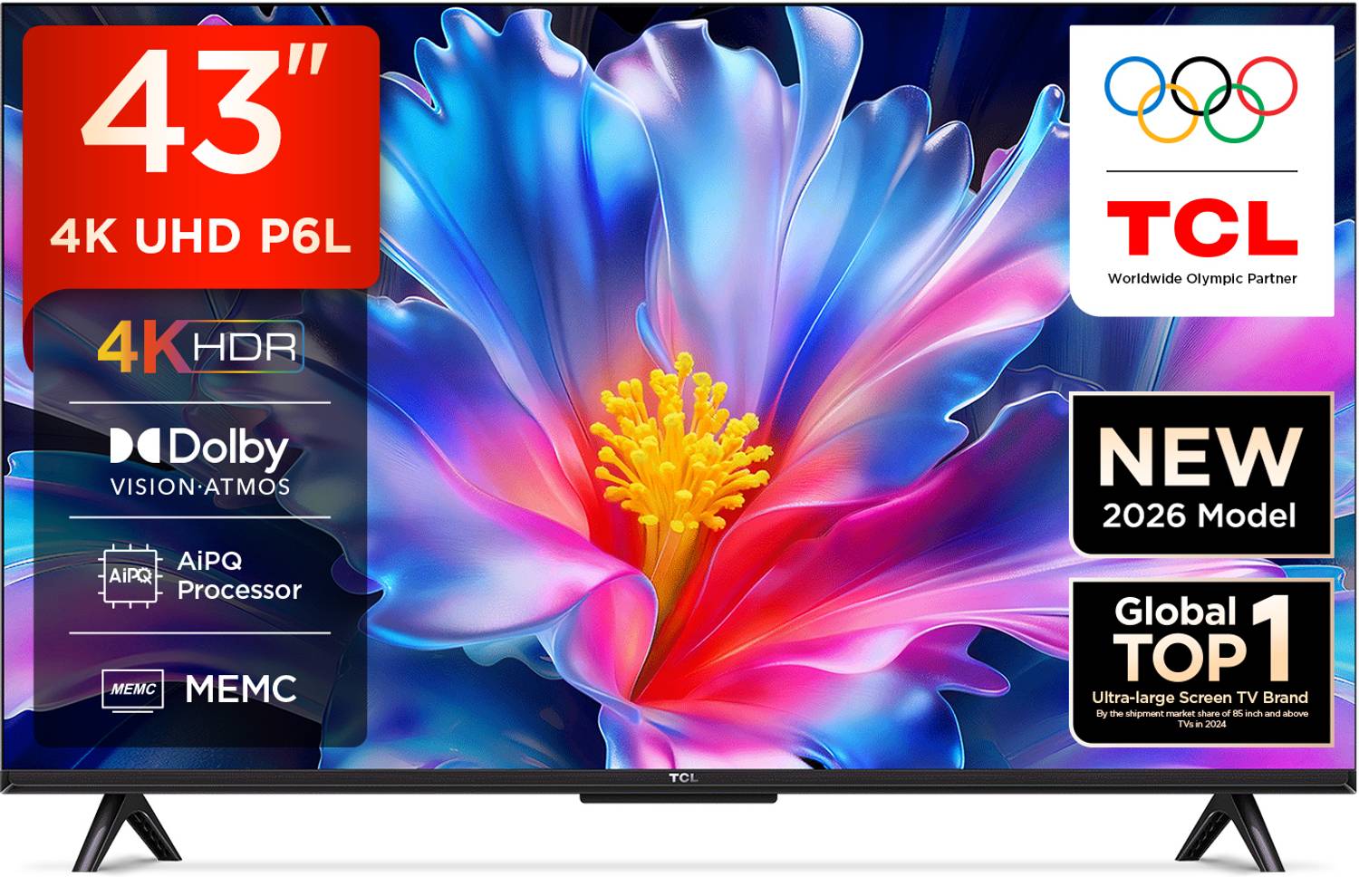 TCL P6L 43 inch 4K Smart TV 2026 Edition - Image 1