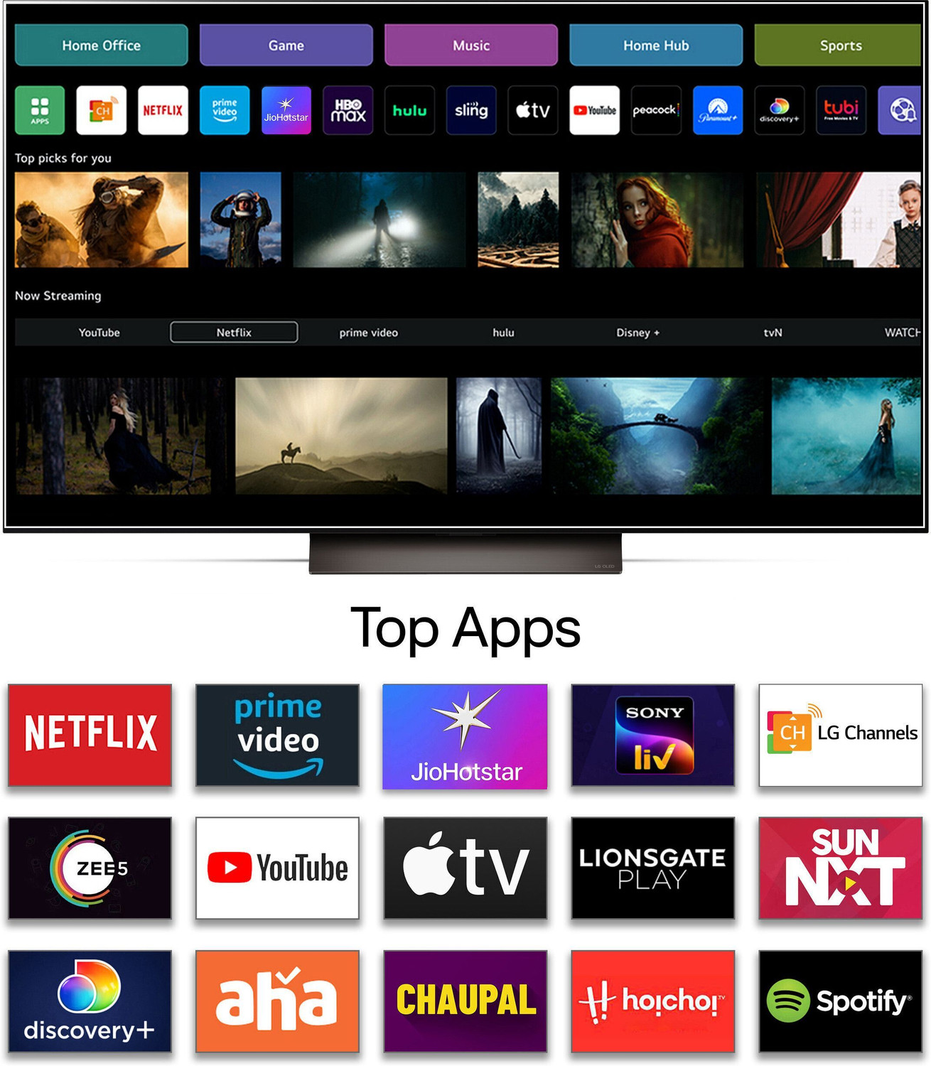 Image of LG AI TV OLED evo C4 164 cm (65 inch) OLED Ultra HD (4K) Smart WebOS TV with Alpha 9 AI Processor 4K Gen7 | AI Picture Pro | Dolby Vision | AI Sound Pro (Virtual 9.1.2ch Up-mix) | Dolby Atmos | 144Hz VRR | 40W Sound Output | Magic Remote| Nvidia G-Sync & AMD Freesync Certified