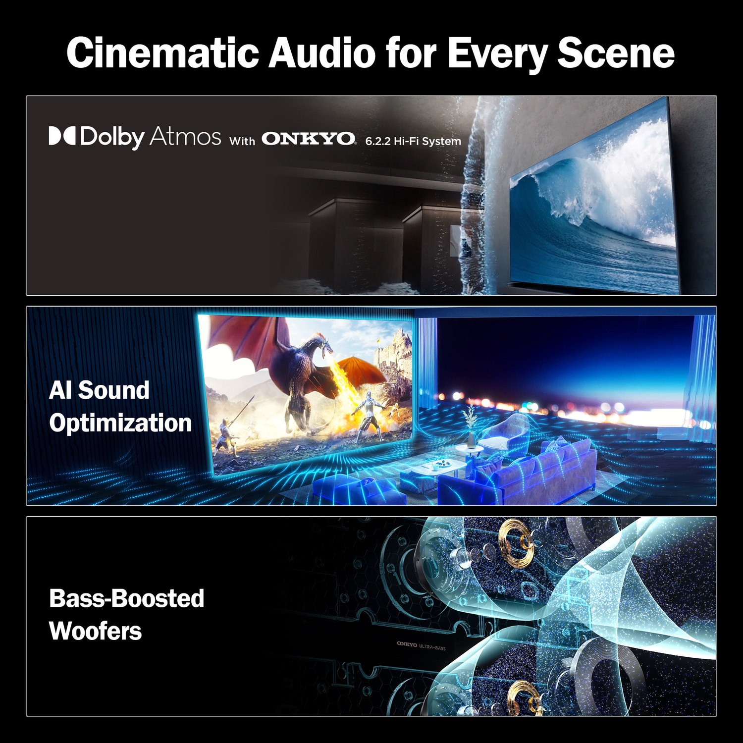 Image of TCL 291 cm (115 inch) Ultra HD (4K) Mini LED Smart Google TV with Largest Screen Ever | 20000+ Local Dimming Zones | T-SCREEN ULTRA and ONKYO 6.2.2 Hi-Fi System