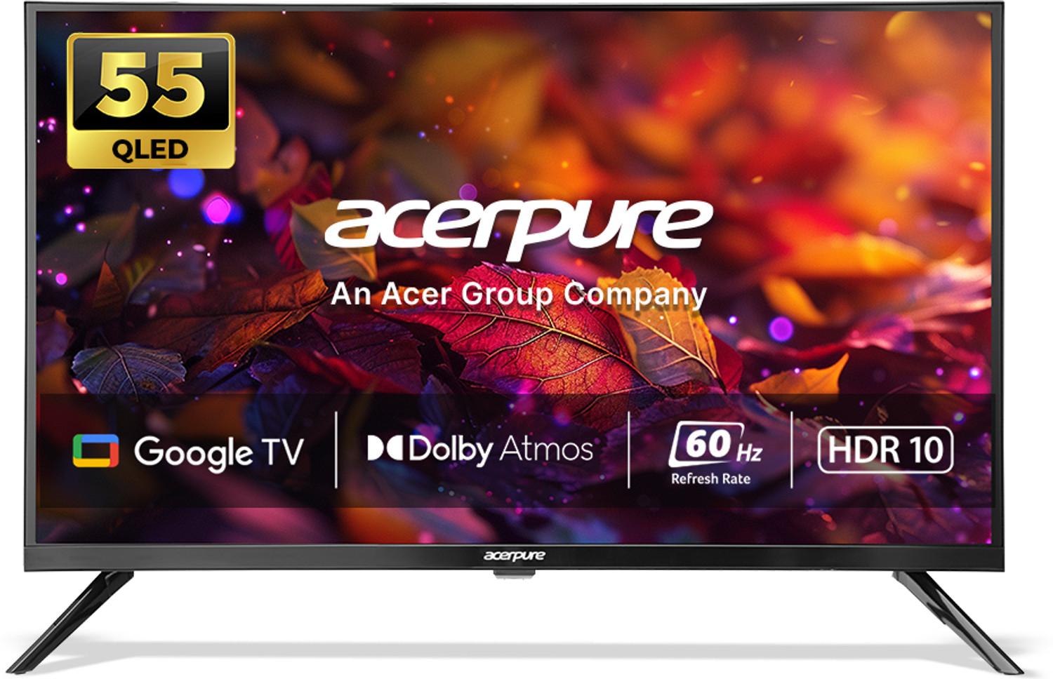 Image of acerpure by Acer Elevate Tv 139 cm (55 inch) QLED Ultra HD (4K) Smart Google TV with Bezel-Less | Google OS | VRR | ALLM | Dolby ATMOS