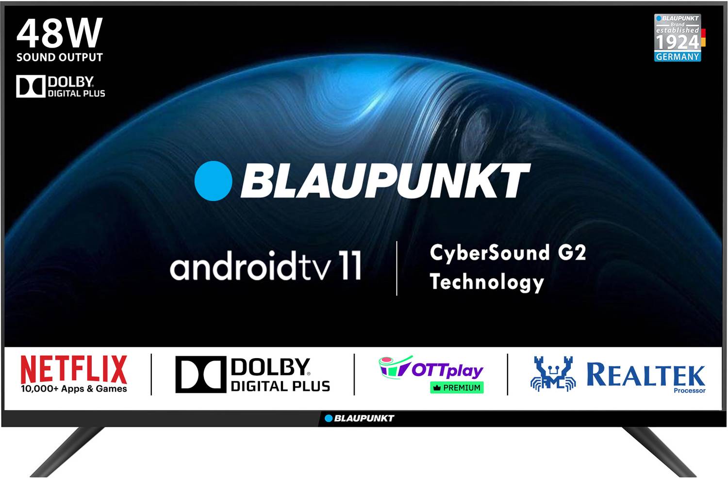Blaupunkt CyberSound G2 Series 100 cm (40 inch) Full HD LED Smart Android TV 2023 Edition with Dolby Digital Plus & 48 W Sound Output