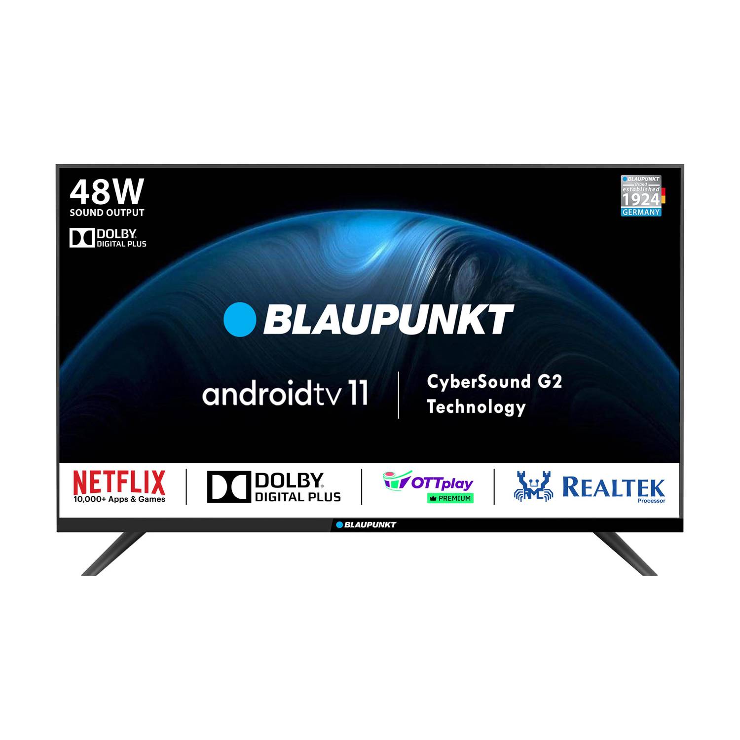 Blaupunkt CyberSound G2 Series 100 cm (40 inch) Full HD LED Smart Android TV 2023 Edition with Dolby Digital Plus & 48 W Sound Output