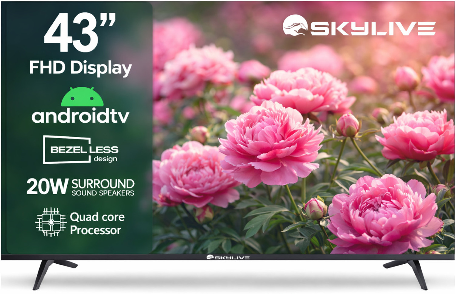 Image of skylive 109.22 cm (43 inch) Full HD LED Smart Android TV with Bezel-Less LED Television