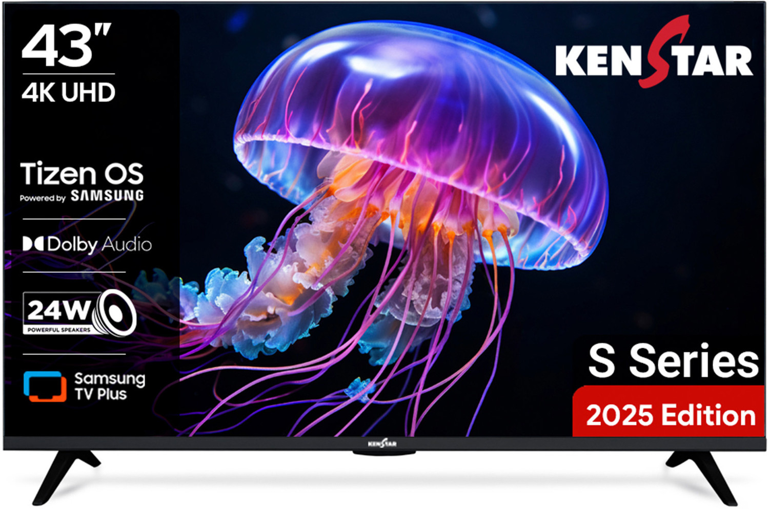 Image of Kenstar 109 cm (43 inch) Ultra HD (4K) LED Smart Tizen TV with Metal Frameless Design 24W Dolby Audio Samsung TV Plus App (100+ Live Channels) Voice enabled Remote