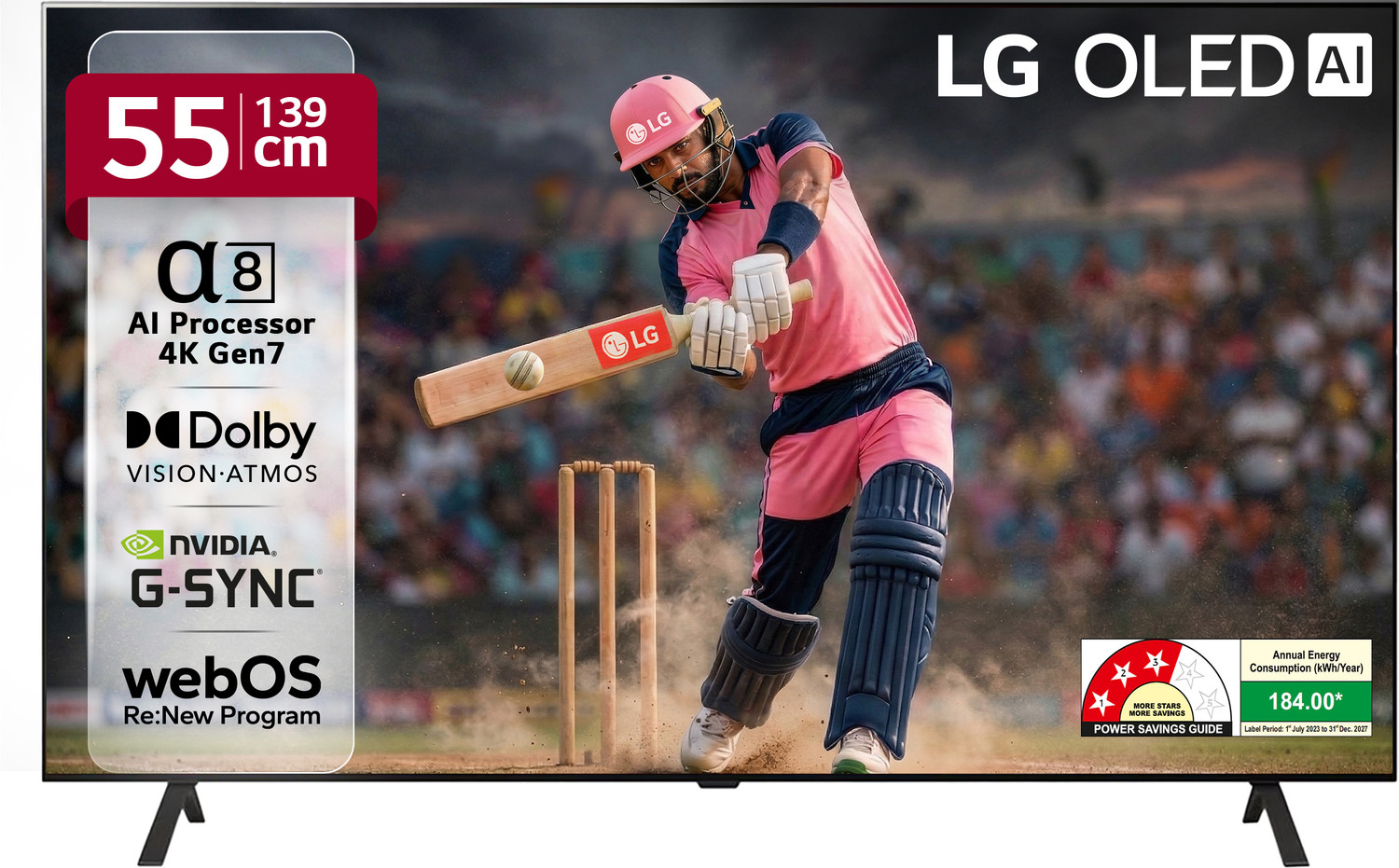 Image of LG AI TV OLED B4 139 cm (55 inch) OLED Ultra HD (4K) Smart WebOS TV with Alpha 8 AI Processor 4K | AI Picture Pro | Dolby Vision | AI Sound Pro (Virtual 9.1.2 Surround) | Dolby Atmos | 120Hz Refresh Rate | Magic Remote | Nvidia G-Sync & AMD Freesync Compatible | Chromecast Built-in