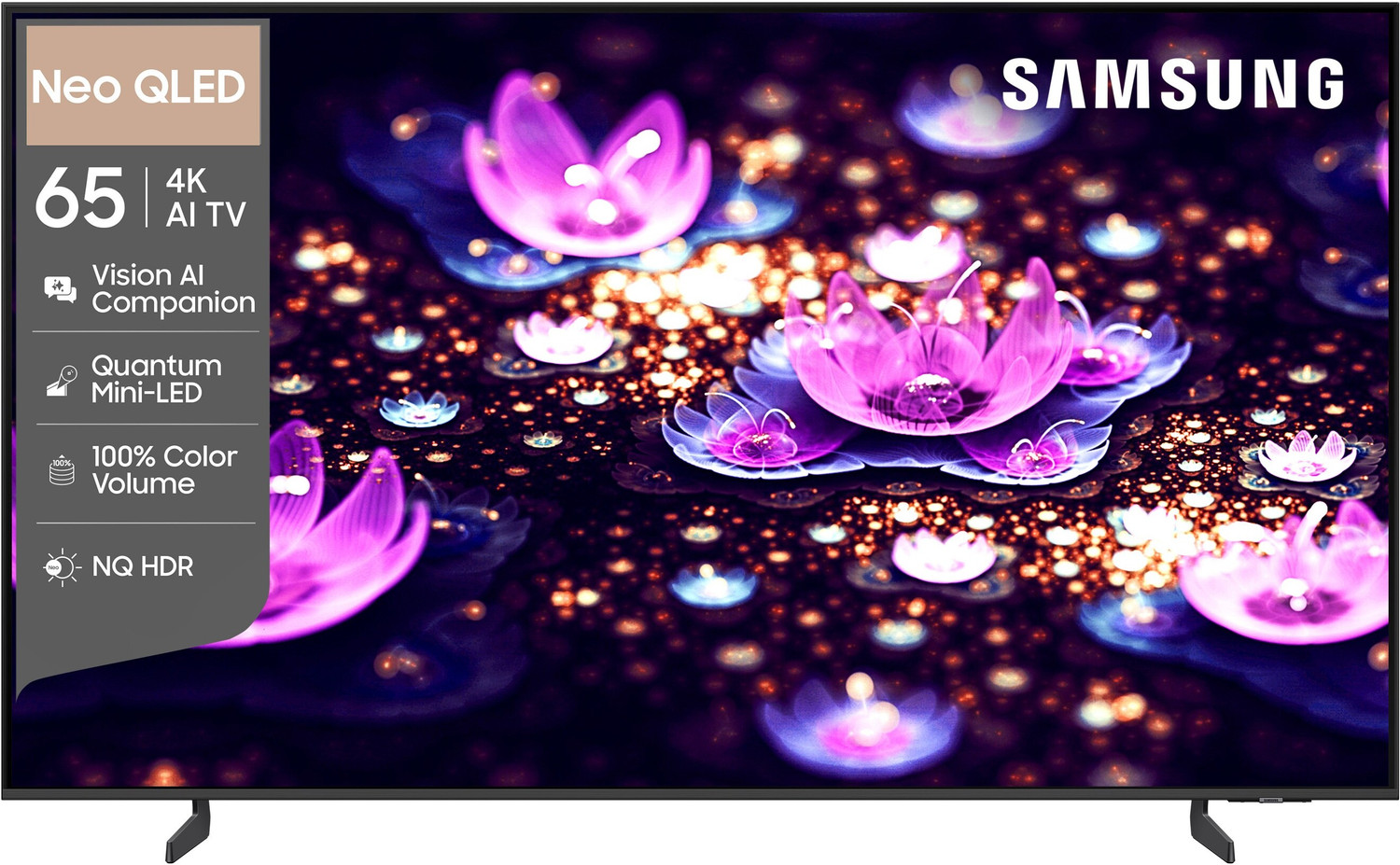 Image of Samsung Vision A 163 cm (65 inch) Ultra HD (4K) Neo QLED Smart Tizen TV 2026 Edition with 4K Upscaling NQ HDR NQ4 AI Processor Quantum Mini LED AI Football Mode Real QLED with 100% Color Volume Multiple Voice Assistance Remote Control Samsung Knox Security 150+ Free Channels