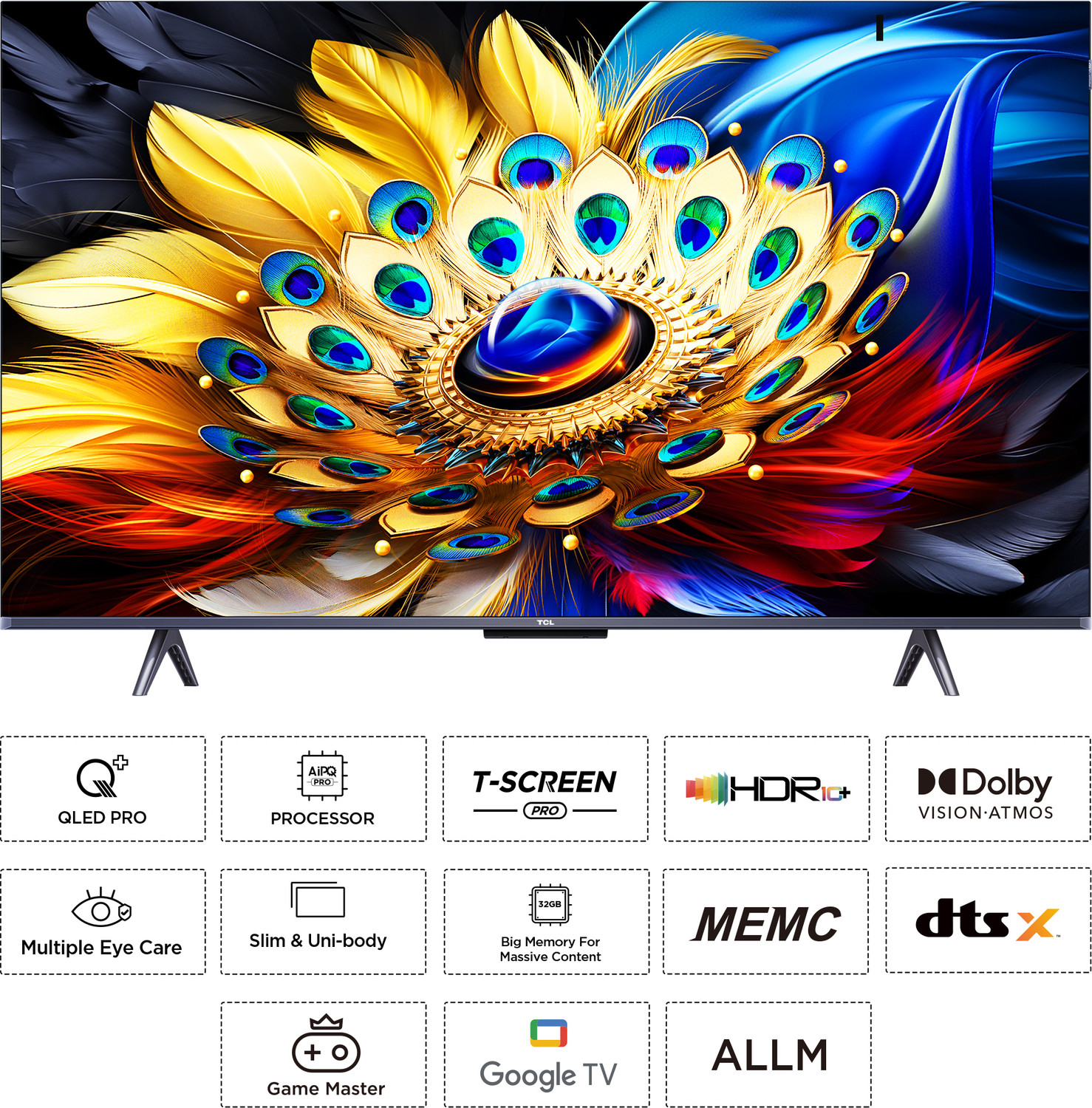 Image of TCL C655 108 cm (43 inch) QLED Ultra HD (4K) Smart Google TV with T-SCREEN |Dolby Vision-Atmos | Hands-Free Voice Control