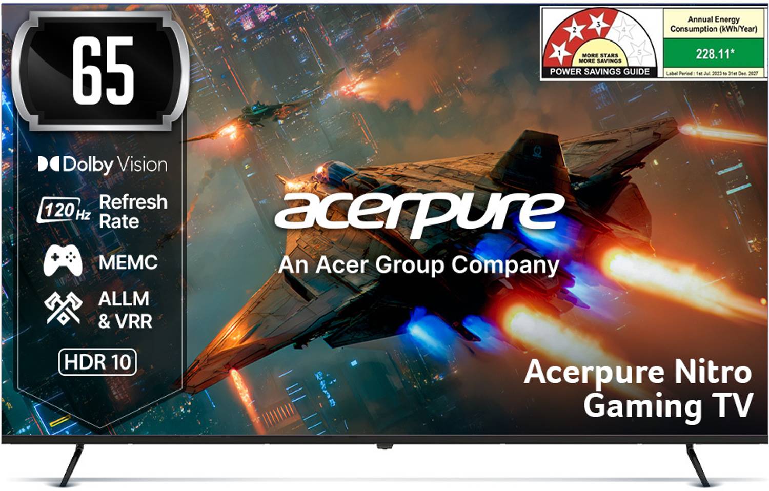 acerpure Nitro 164 cm (65 inch) QLED Ultra HD (4K) Smart Google T