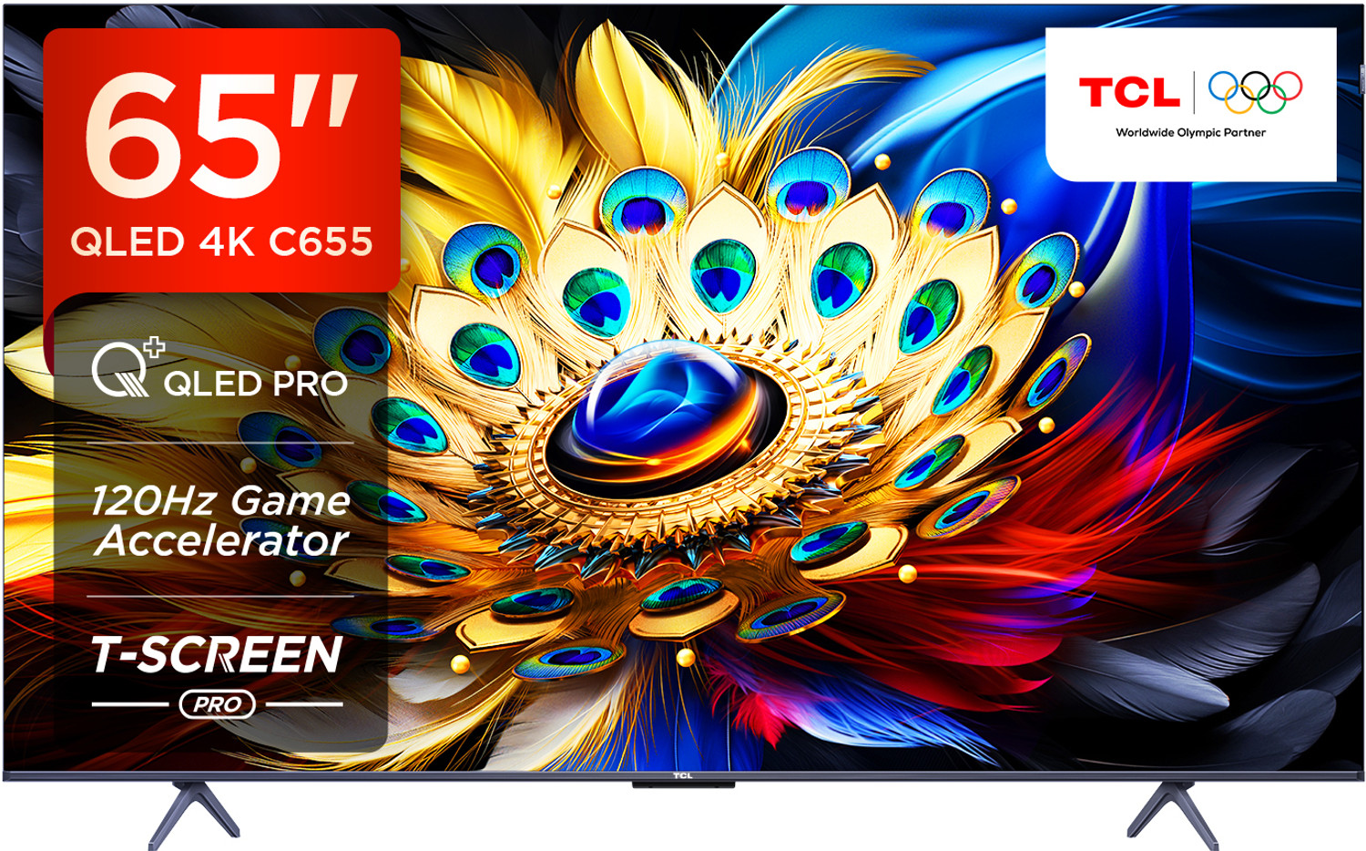 Image of TCL C655 164 cm (65 inch) QLED Ultra HD (4K) Smart Google TV with T-SCREEN |Dolby Vision-Atmos | Hands-Free Voice Control| 120 Hz game Accelerator