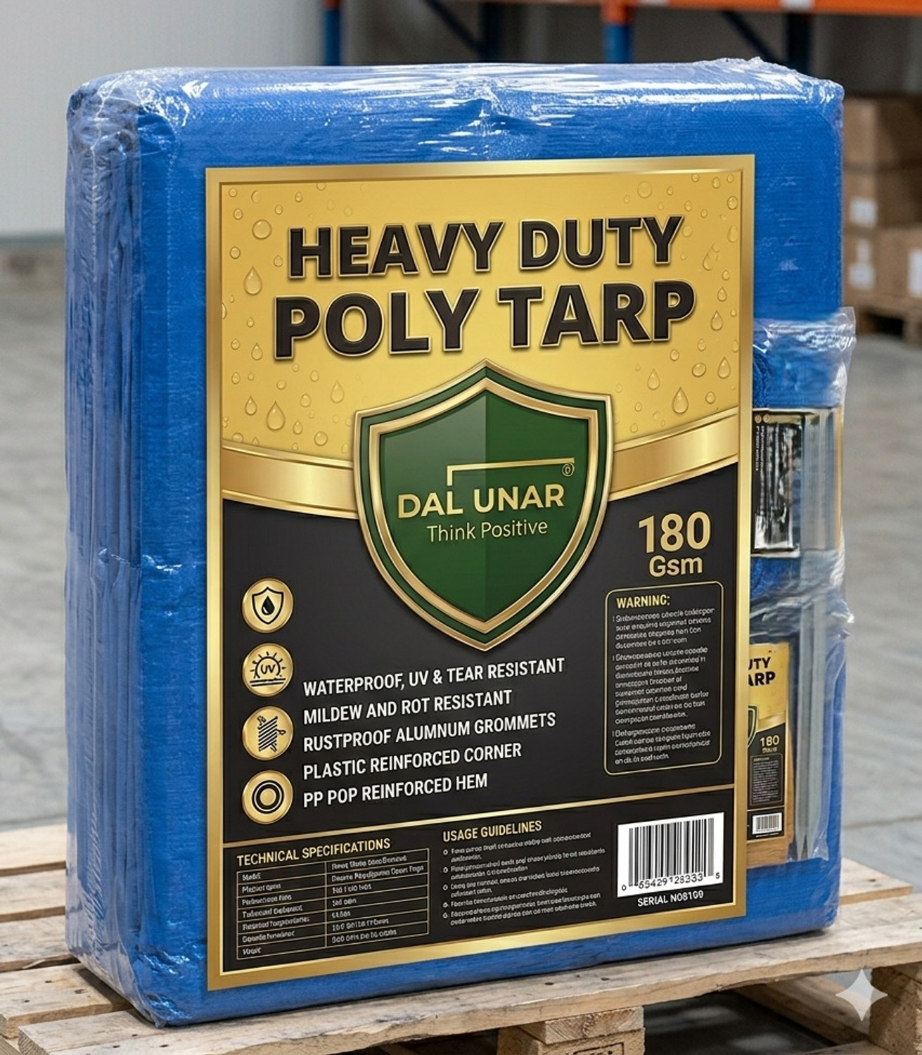 Image of DALUNAR TARPAULIN 180GSM 6X9 FIT Tent - For Waterproof Talpatri Tripal, Camping, Construction Sites, Transportation Covers