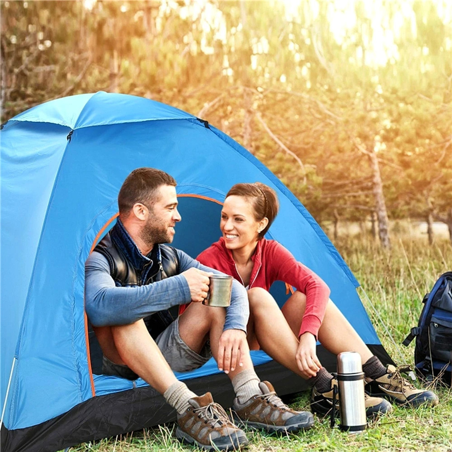 Image of DEVICE Portable Tent For Camping 5-10 Minutes Easy Setup Ideal For 6-7 Persons Tent - For camping, picninc, tour, hiking