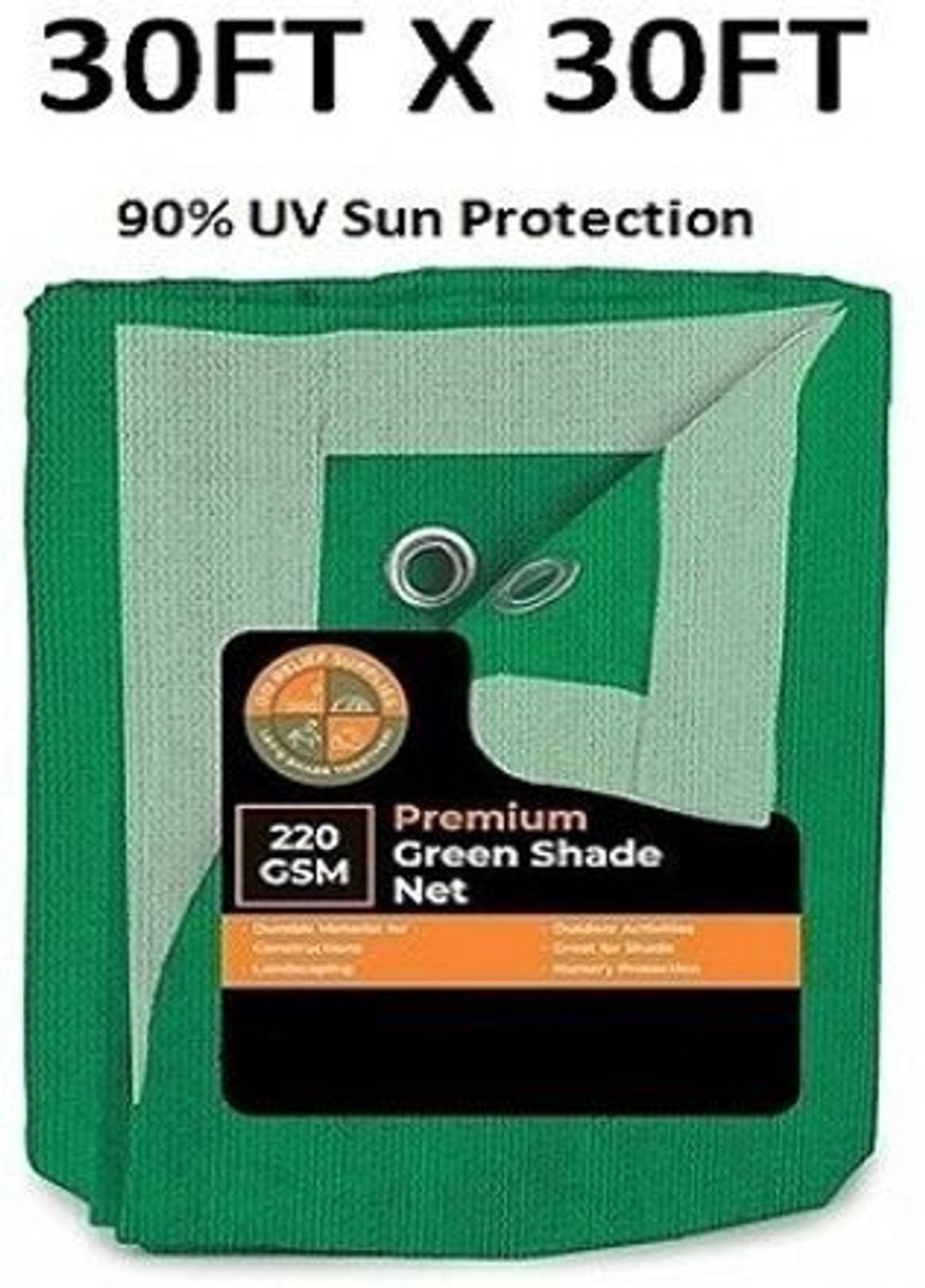 Image of DDRS 30 X 30 Ft 90% UV Sun Protection Net, Green House, Balcony Tent - For Heavy Duty Green Shade Net