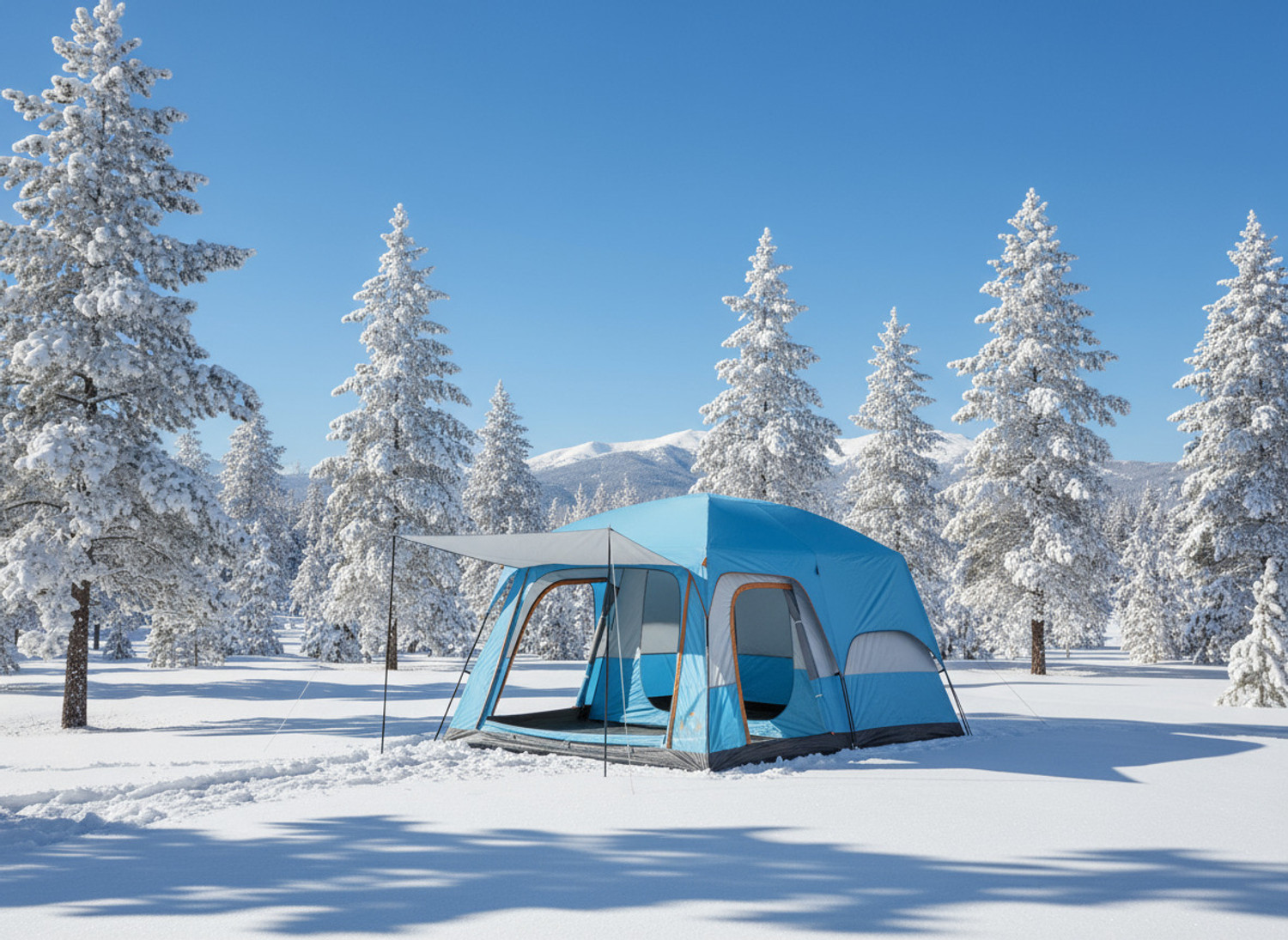 Image of Nawbeda Amazing Best Quality Outdoor Family Tent 5-6 Person Comfortable Dome Tent - For Camping and hiking, Trekking, Outdoor, Garden, Camp, Big Size Tent, 150D Oxford Fabric