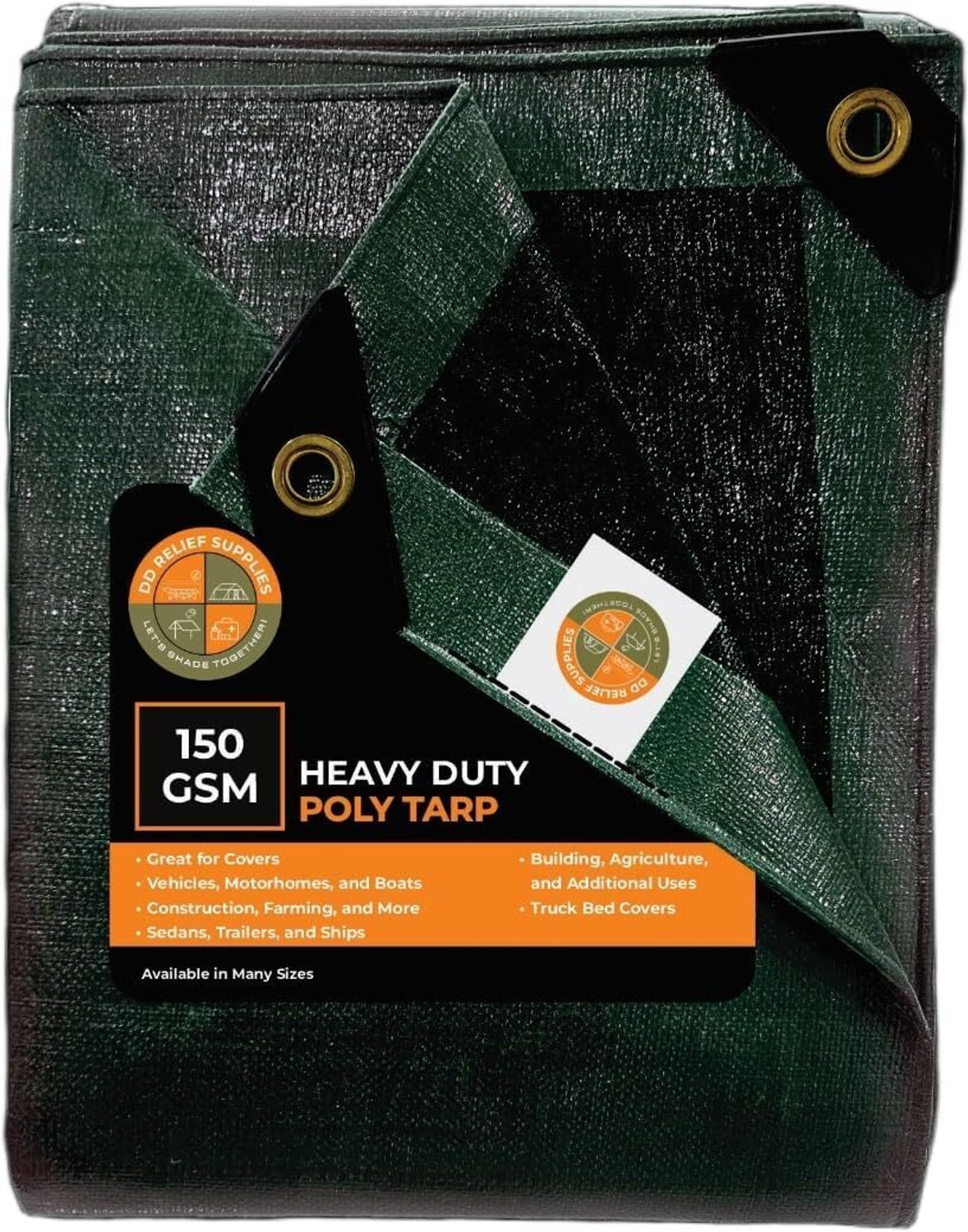 Image of DDRS 12X18 150 GSM Outdoor Tarpaulin for Camping, Canopy, Trailer Tent - For Outdoor, Construction, Camping, Truck Cover, Roof Cover, Garden