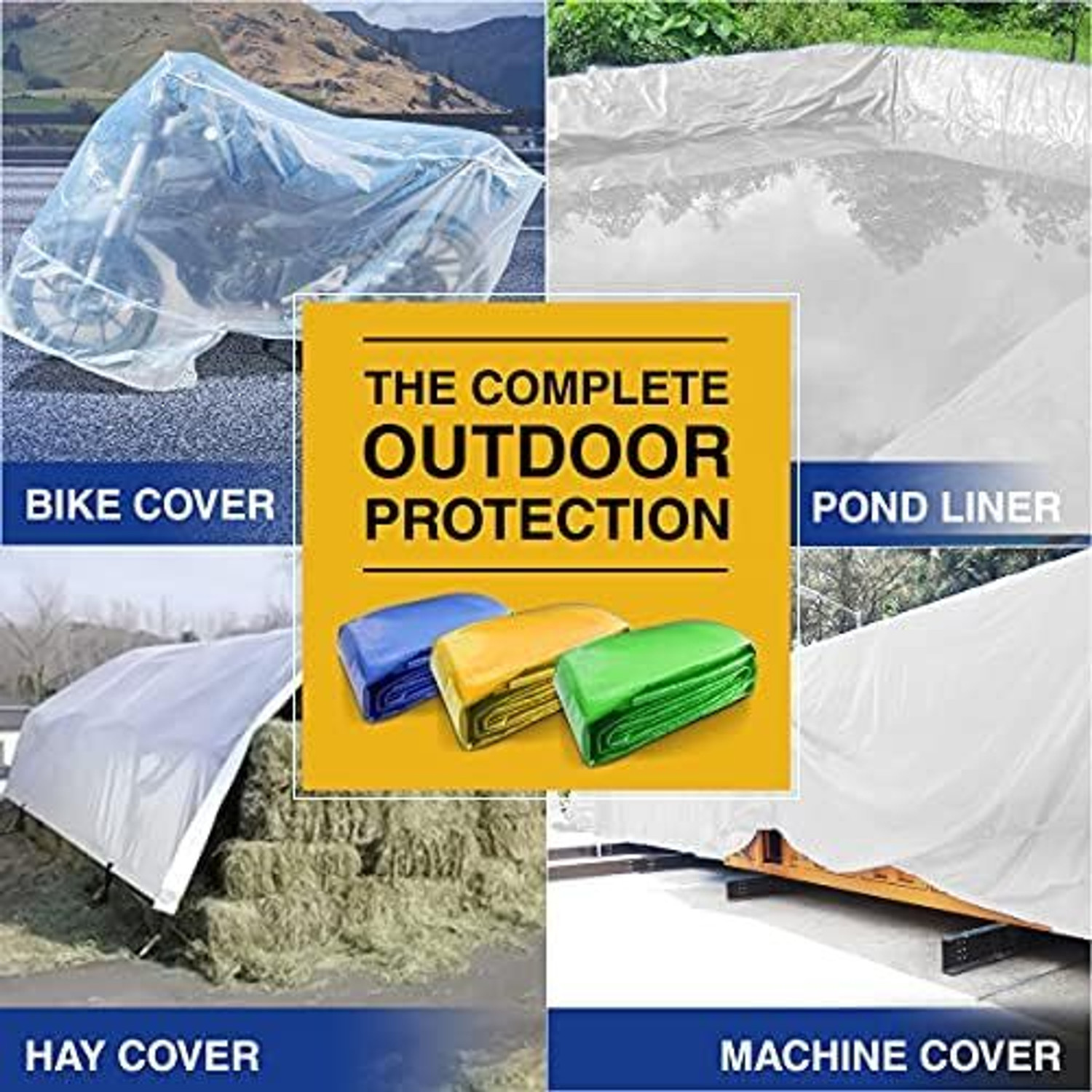 Image of TUFFPAULIN 12FT X 6FT 120 GSM Transparent Tarpaulin Tent - For Truck body, Car, Bike, Grain Covers, Pond Liners