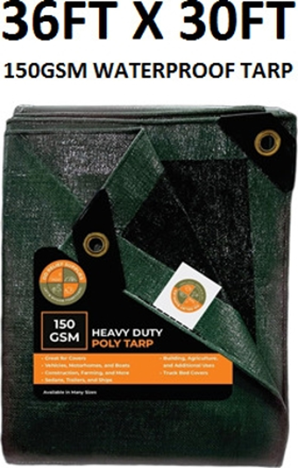 Image of DDRS 12X18 150 GSM Outdoor Tarpaulin for Camping, Canopy, Trailer Tent - For Outdoor, Construction, Camping, Truck Cover, Roof Cover, Garden