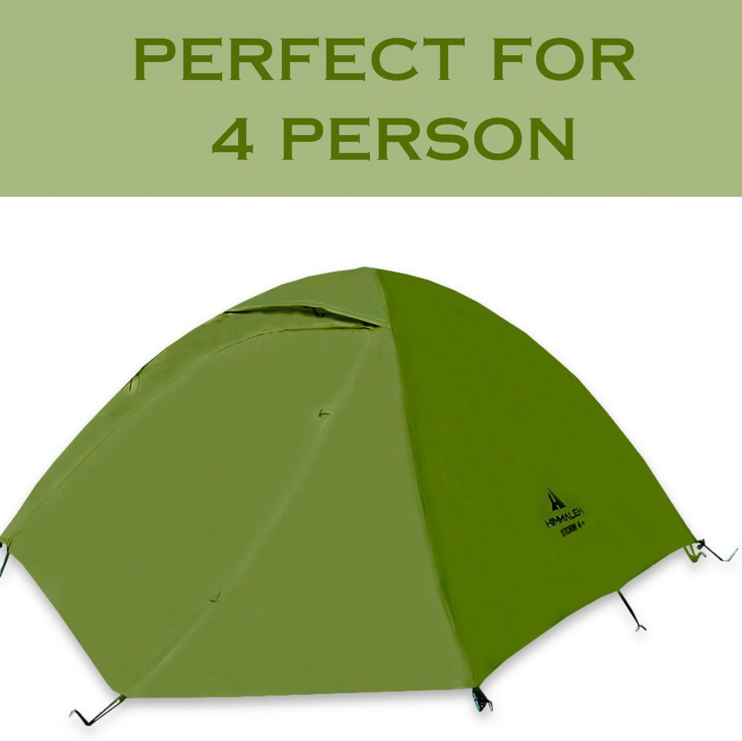 Image of Himmaleh Storm 4+ Waterproof Portable Camping Tent with Spacious Porch 4 Person Tent - For for Outdoors, Picnic, Hiking, Trekking, Backpacking, 3000MM Water Column
