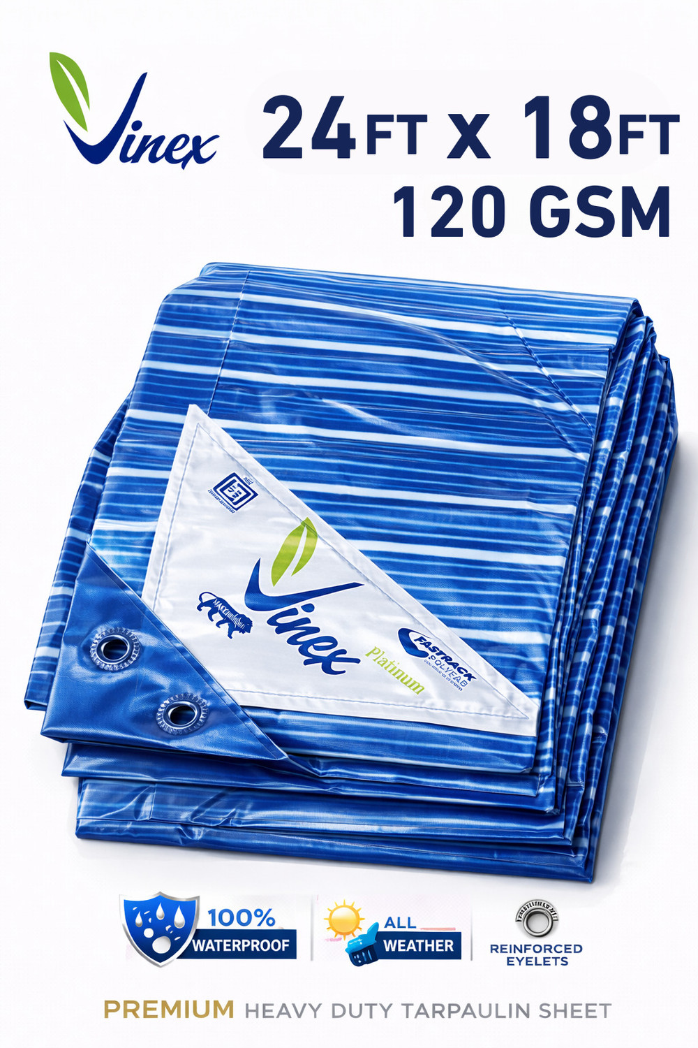 Image of Vinex 24ft X 18ft, 135 Microns | WaterProof Tadpati | Tarpaulin sheet Tent - For Camping