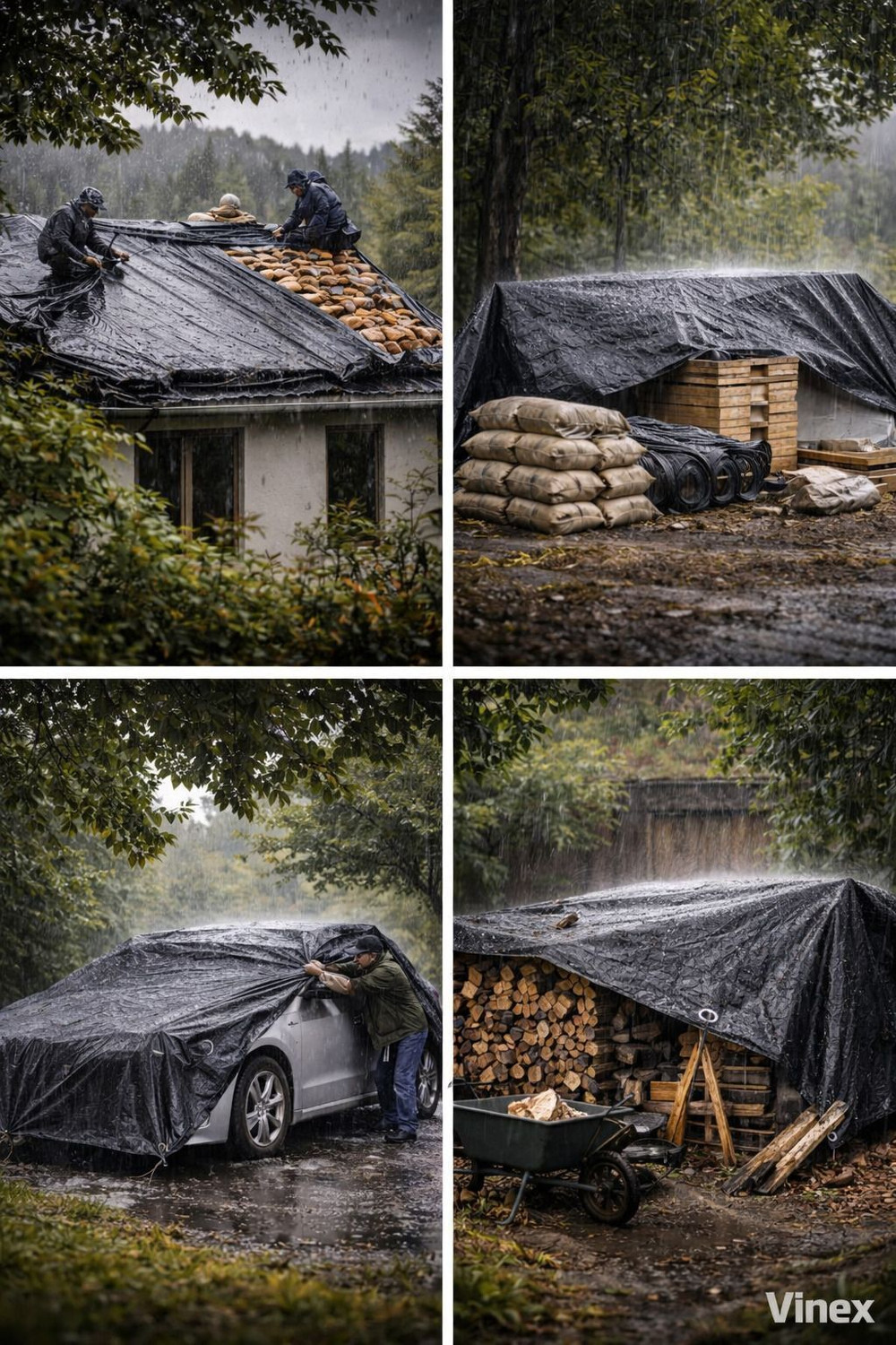 Image of Vinex 24ft X 18ft, 170GSM | Heavy Duty Water Proof Tarpaulin Sheet | Tirpal, Tadpatri Tent - For Transportation Covers